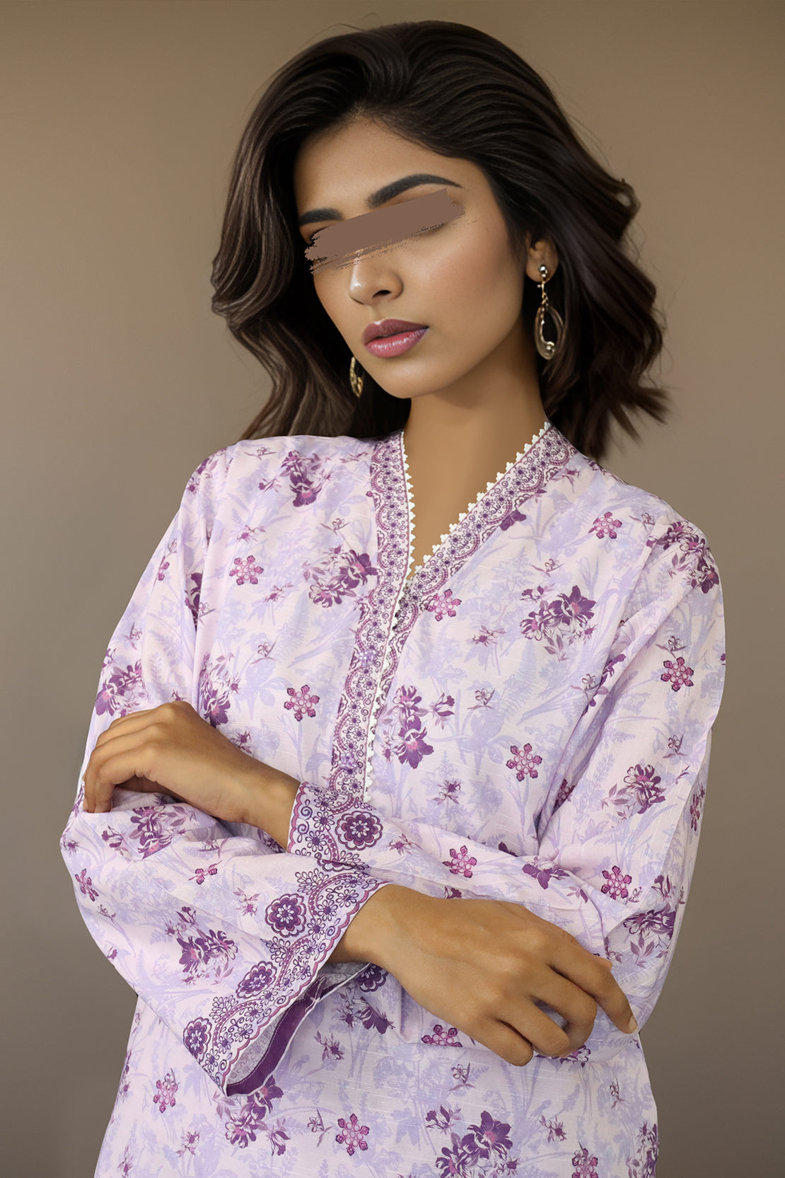 Printed Khaddar Stitched Shirt49274