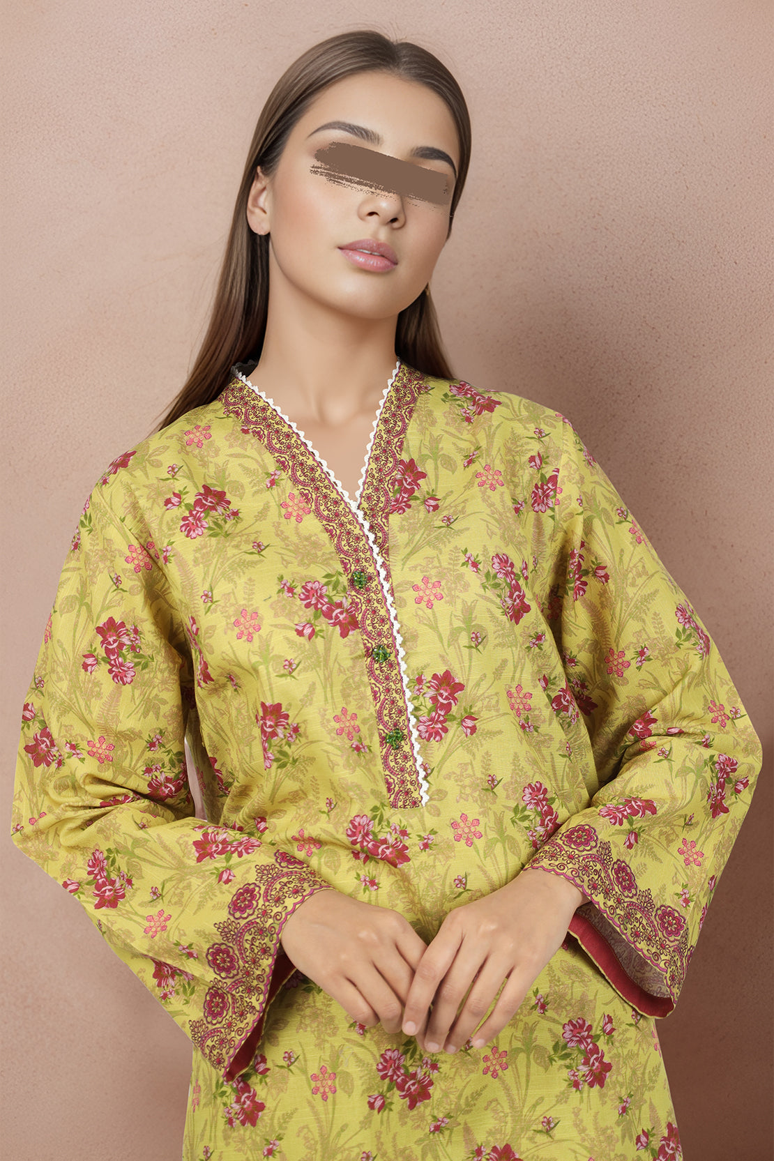 Printed Khaddar Stitched Shirt49286