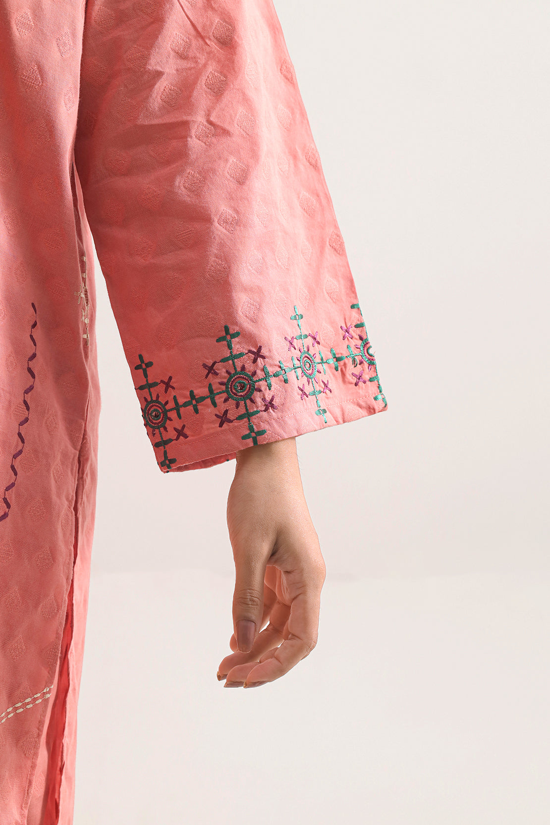 Embroidered Cotton Jacquard Stitched 2 Piece (Shirt/Trouser)120951