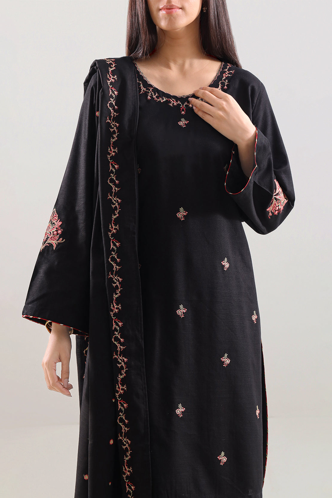 Solid Embroidered Soft Touch Cotton Stitched 2 Piece (Shirt/Trouser)67961