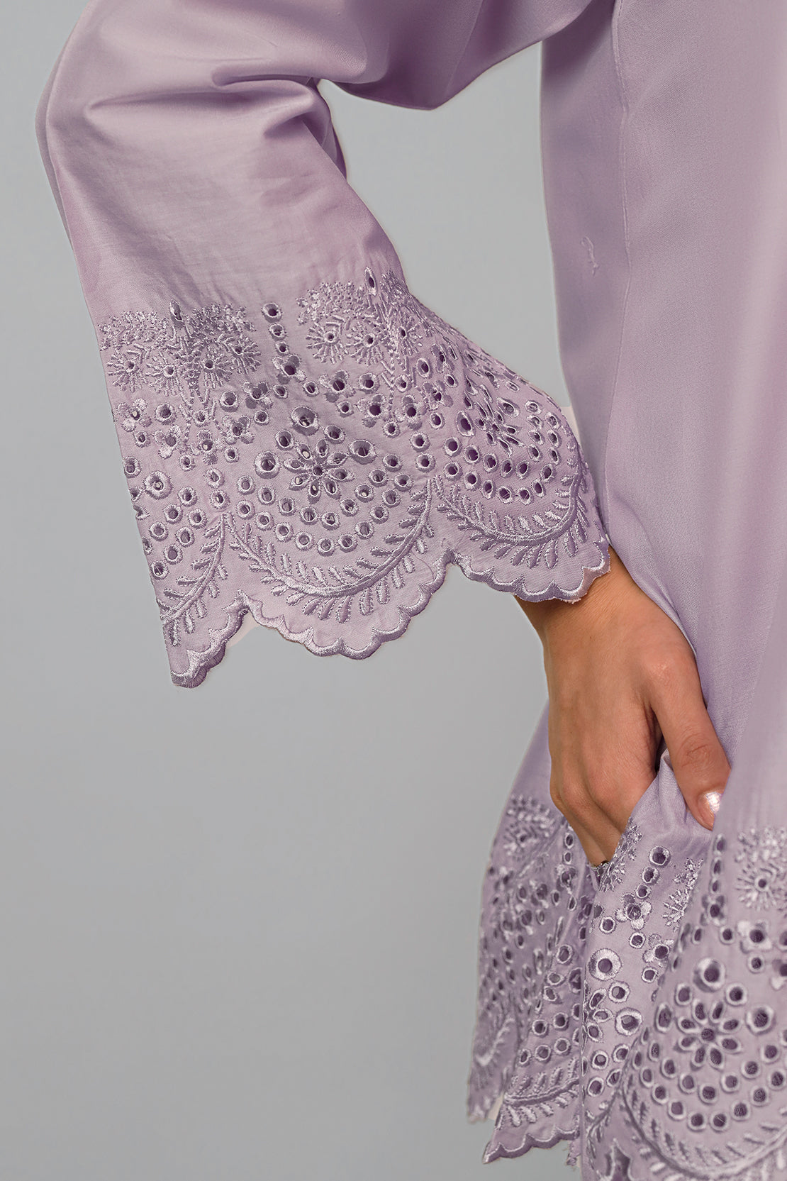 Solid Embroidered Cotton Stitched 2 Piece (Shirt/Trouser)59264