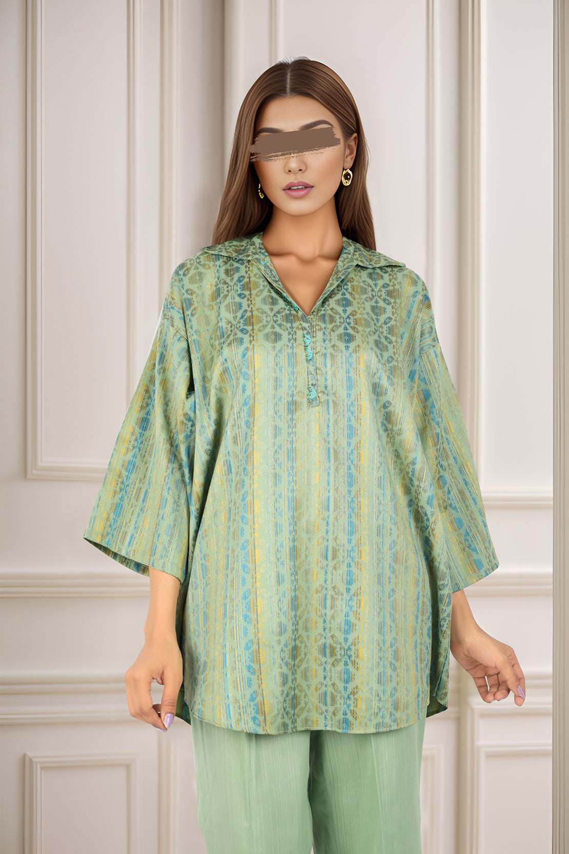 Cotton Jacquard Stitched 2 Piece (Shirt/Trouser)59370