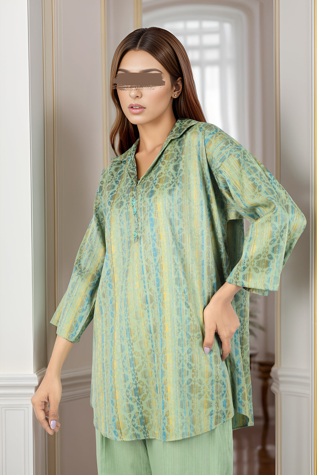 Cotton Jacquard Stitched 2 Piece (Shirt/Trouser)59370