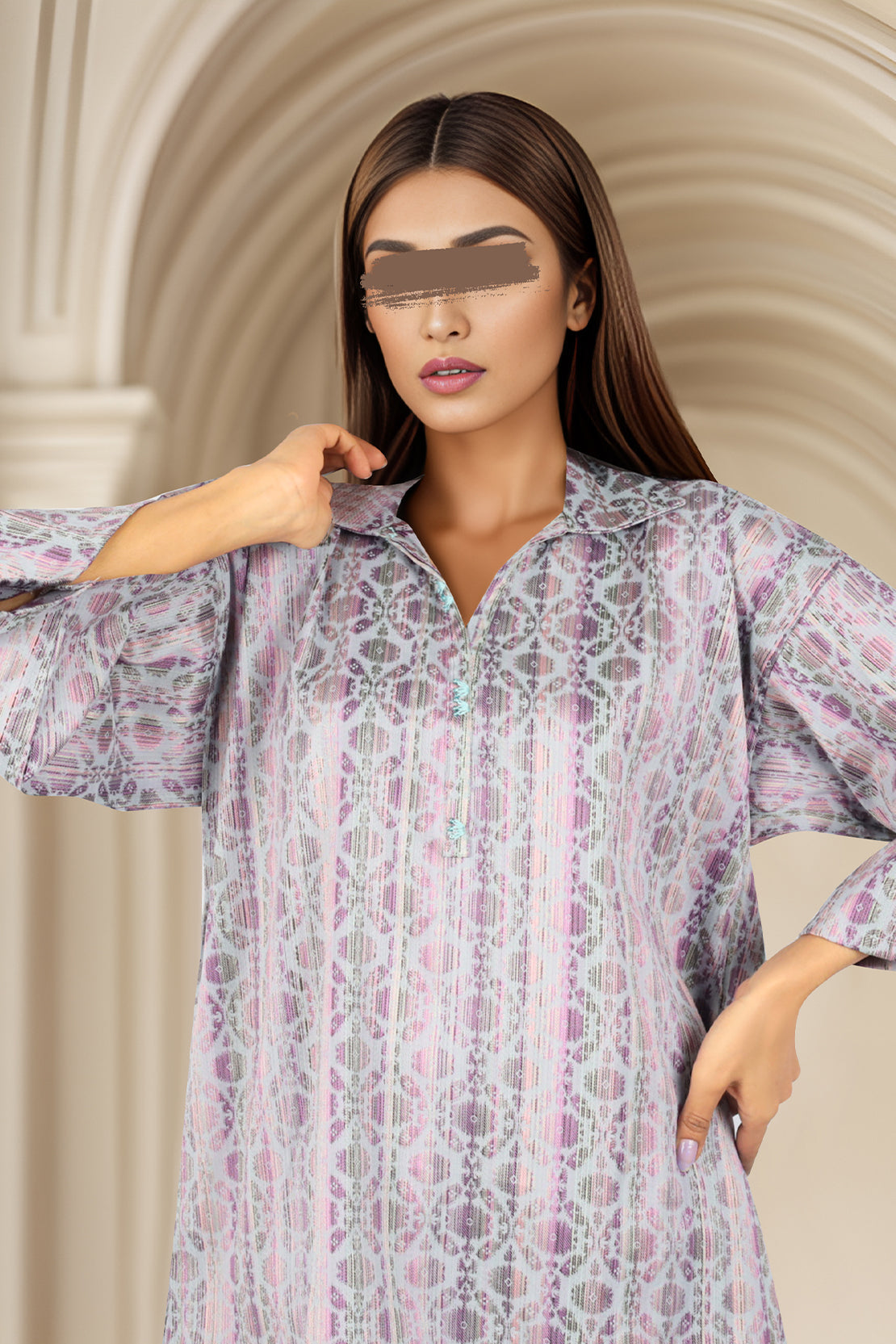 Cotton Jacquard Stitched 2 Piece (Shirt/Trouser)60547
