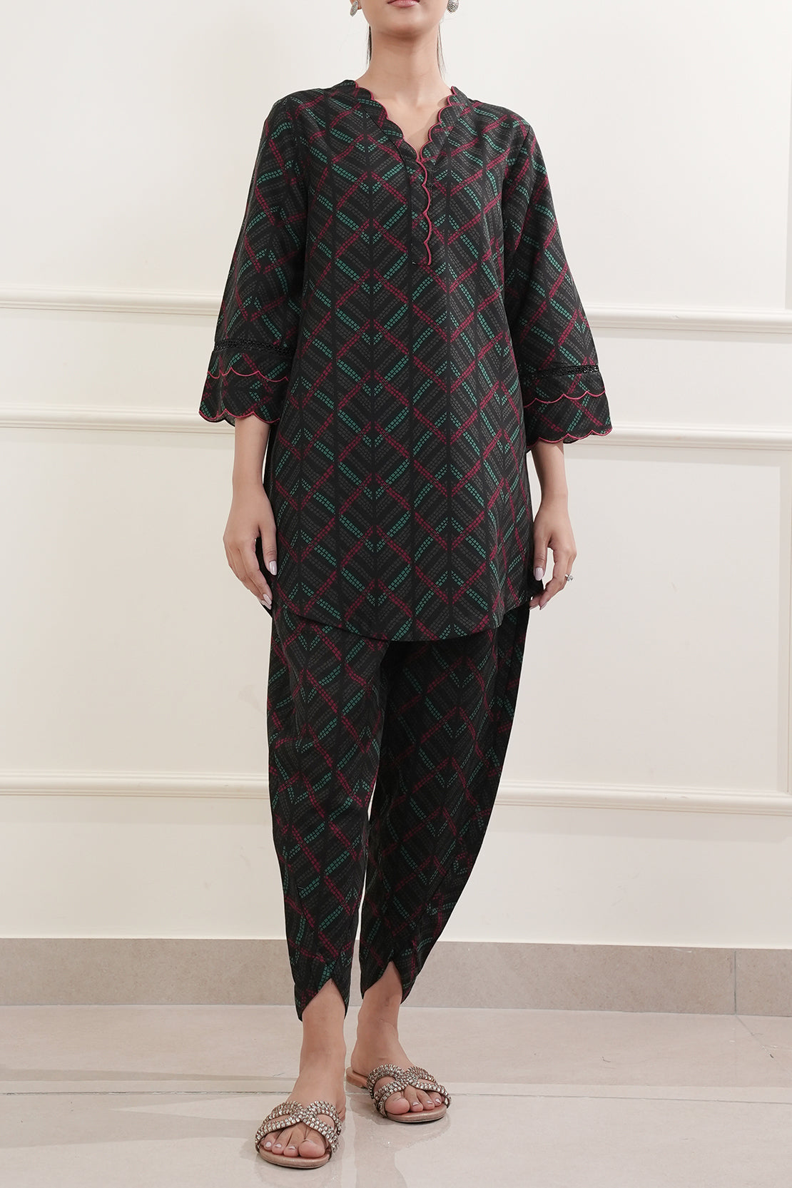 Printed Embroidered Khaddar Stitched 2 Piece (Shirt/Trouser)77503