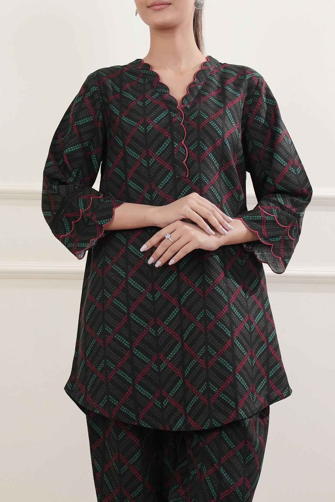 Printed Embroidered Khaddar Stitched 2 Piece (Shirt/Trouser)77503