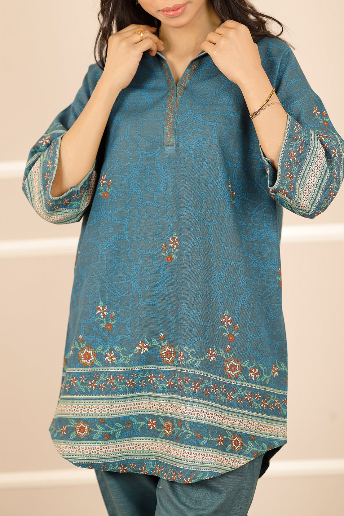 Printed Khaddar Stitched 2 Piece (Shirt/Trouser)76306