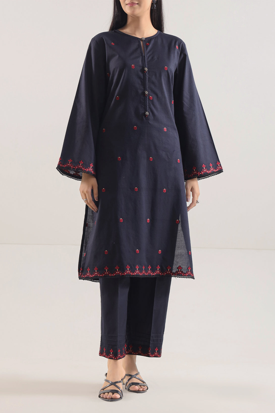 Cotton Jacquard Stitched 2 Piece (Shirt/Trouser)103894