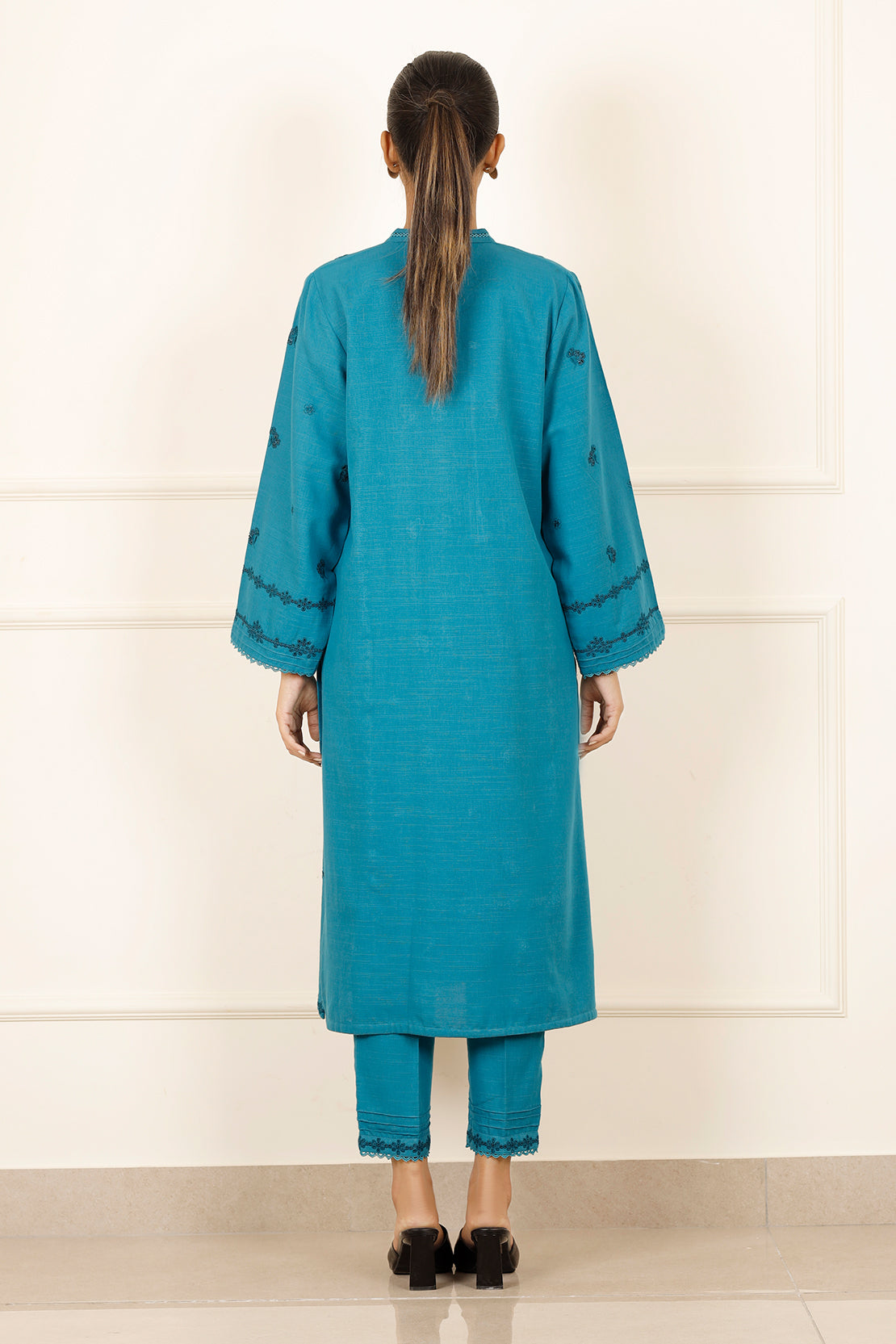 Solid+Emb Khaddar Stitched 2 Piece (Shirt/Trouser)76442