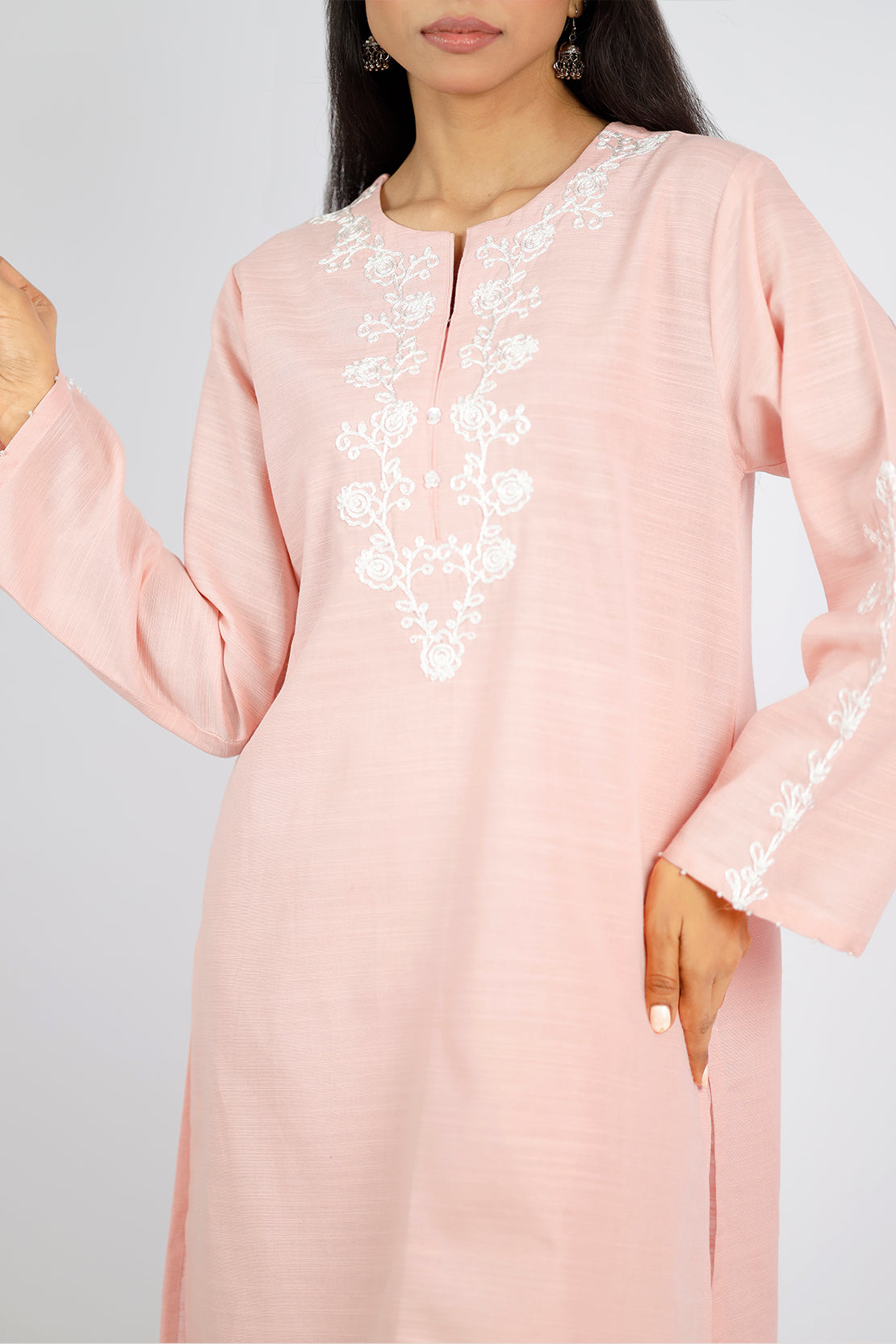 Solid Embroidered Soft Raw Silk Stitched 2 Piece (Shirt/Trouser)65418
