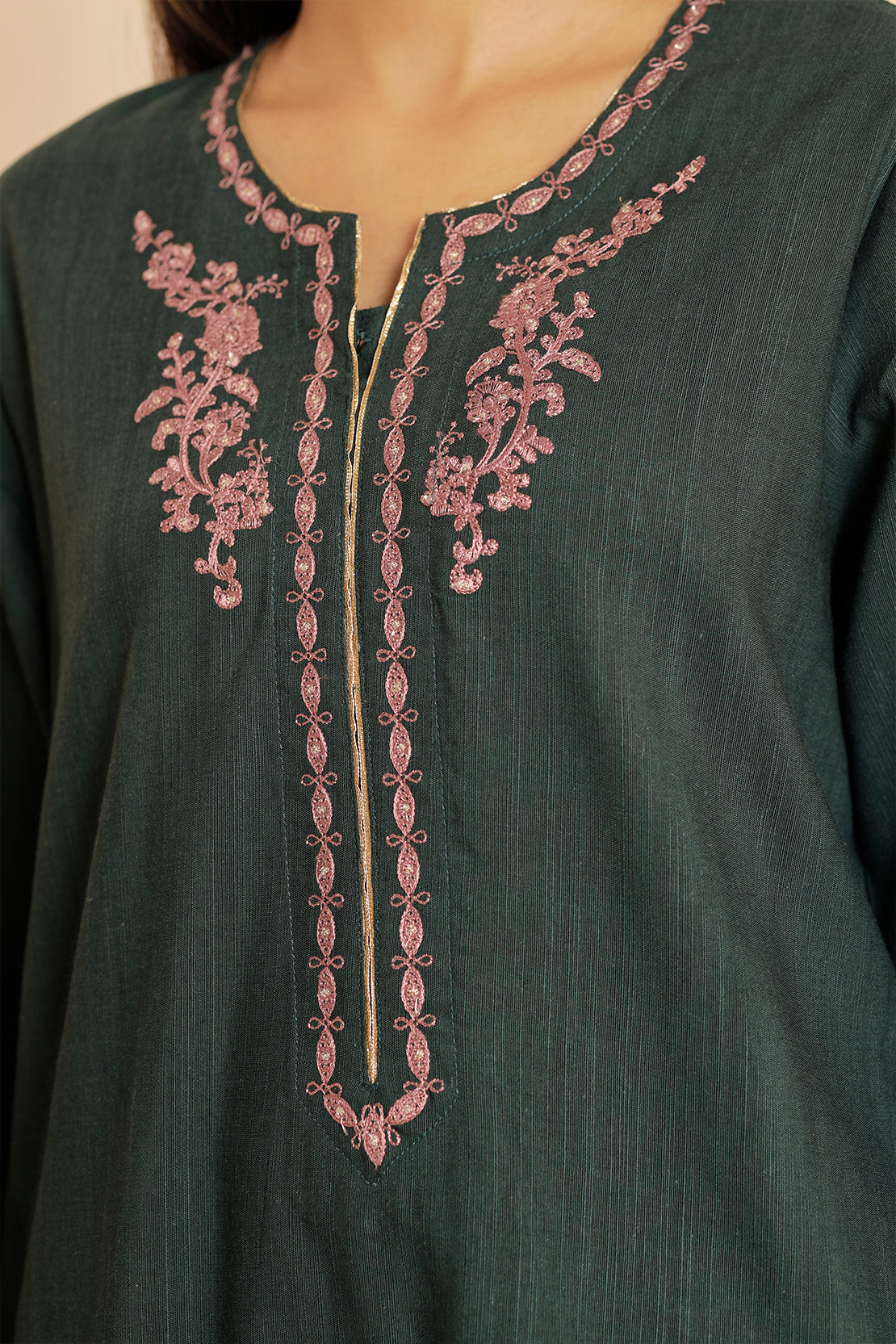 Solid Embroidered Soft Raw Silk Stitched 2 Piece (Shirt/Trouser)74560