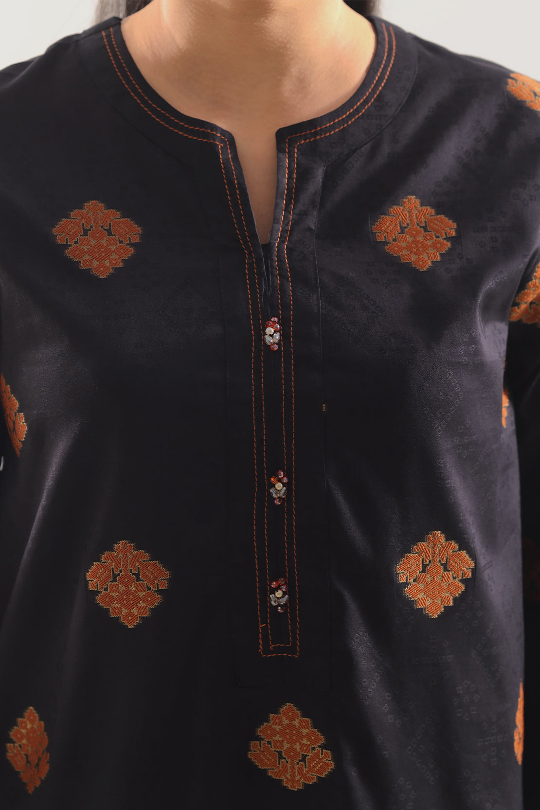 Cotton Jacquard Stitched 2 Piece (Shirt/Trouser)117248