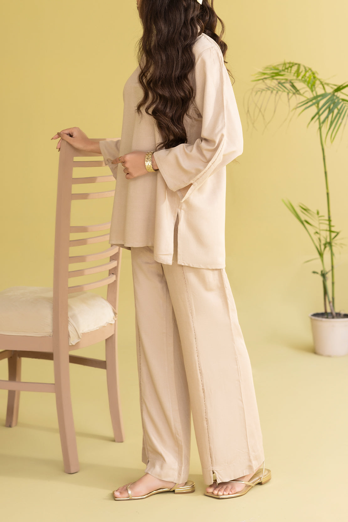 Solid Acrylic Stitched Shirt/Trouser 2 Piece79271