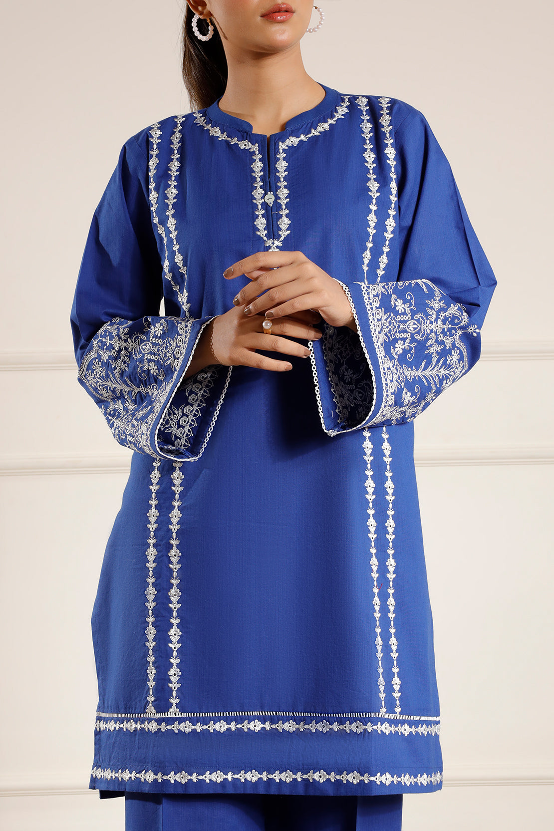 Solid Embroidered Soft Raw Silk Stitched 2 Piece (Shirt/Trouser)77733