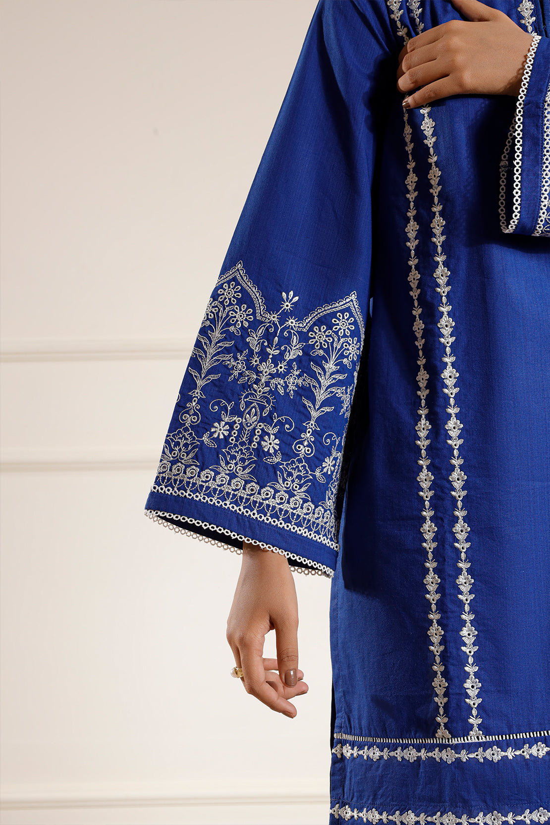 Solid Embroidered Soft Raw Silk Stitched 2 Piece (Shirt/Trouser)77733