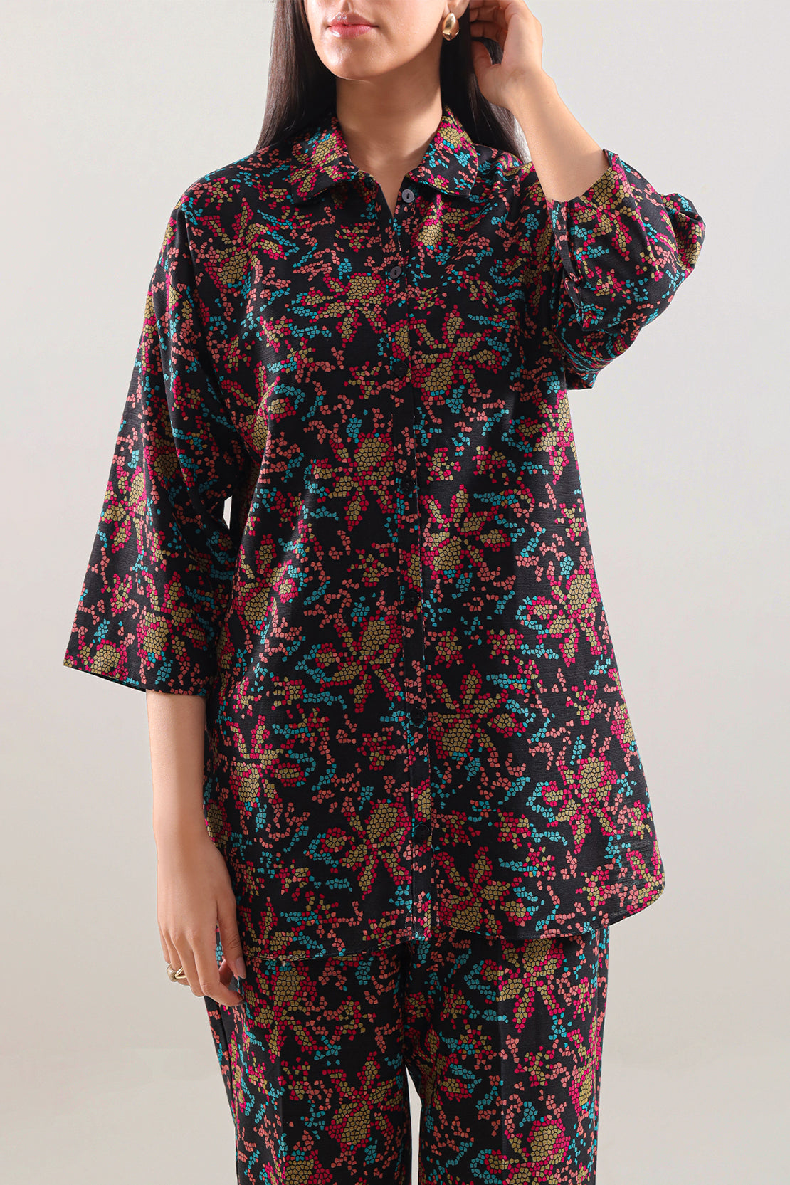 Printed Khaddar Stitched Shirt71290