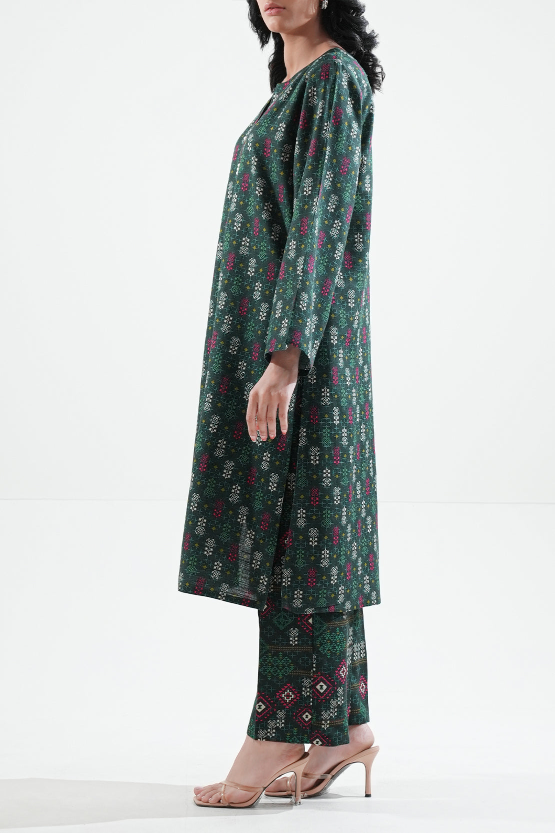 Printed Khaddar Stitched Shirt74069