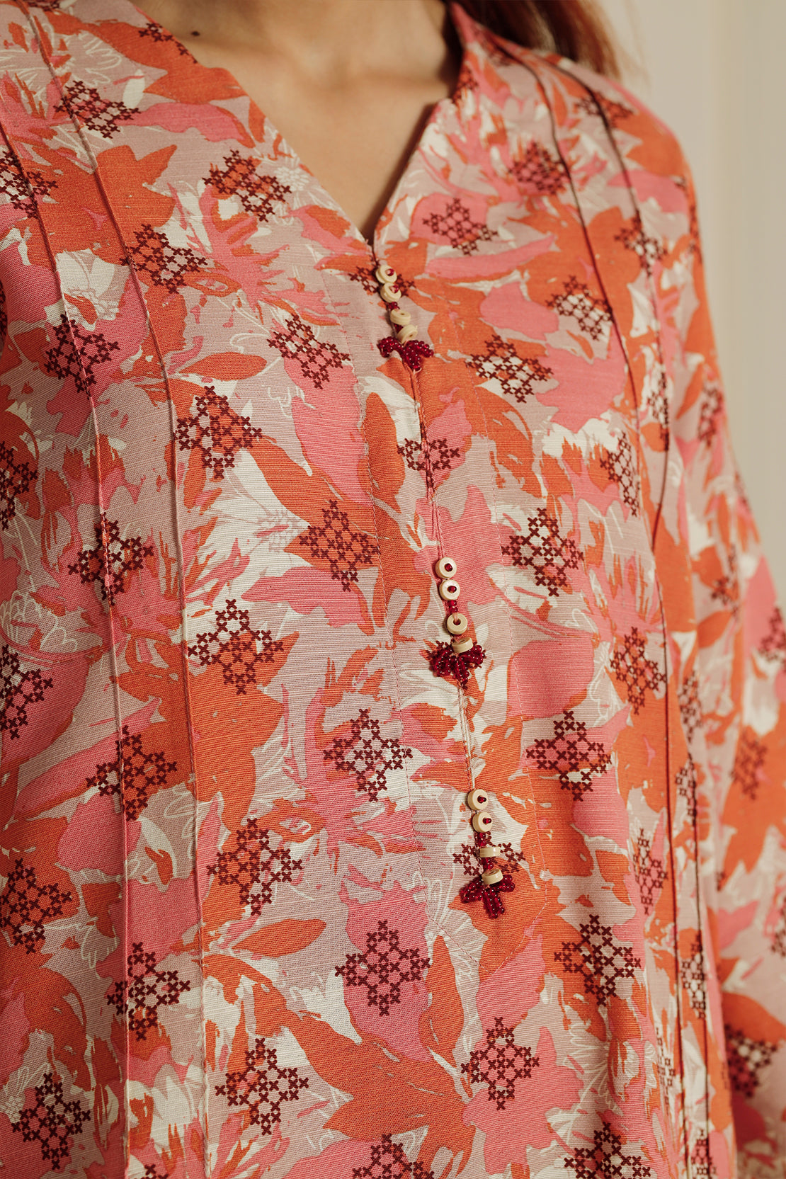 Printed Khaddar Stitched Shirt74745