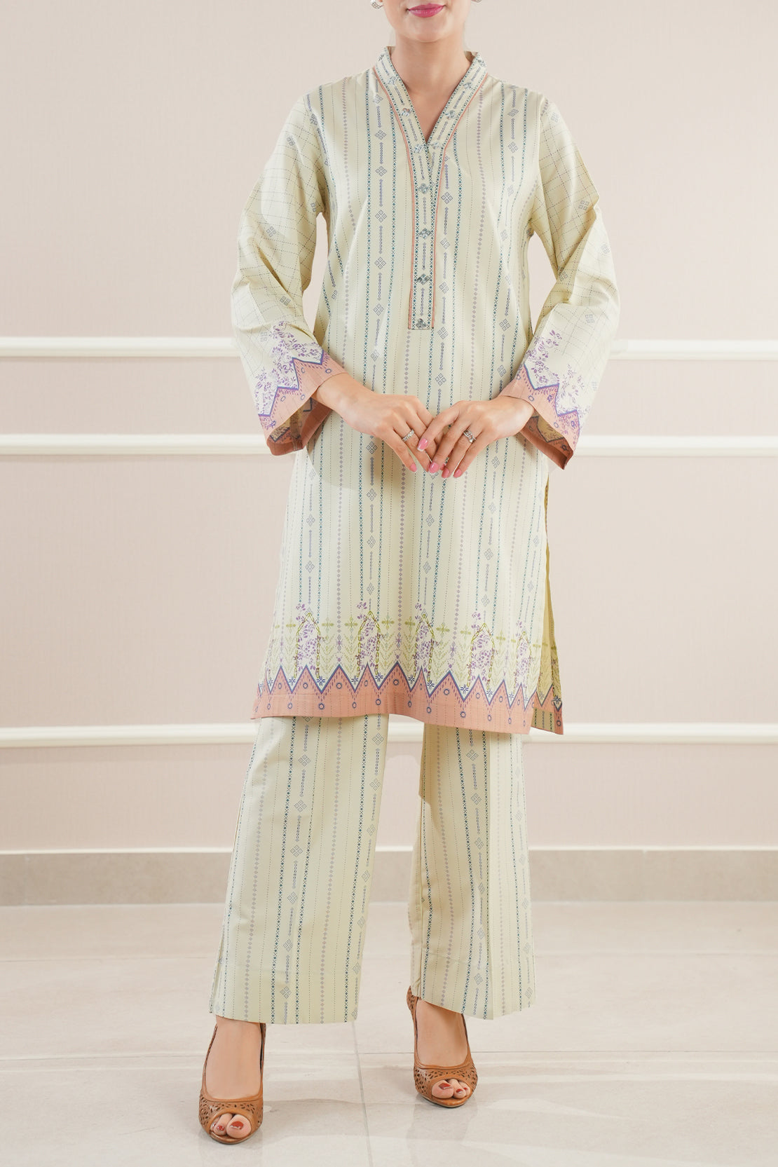 Printed Soft Touch Cotton Stitched Shirt74504