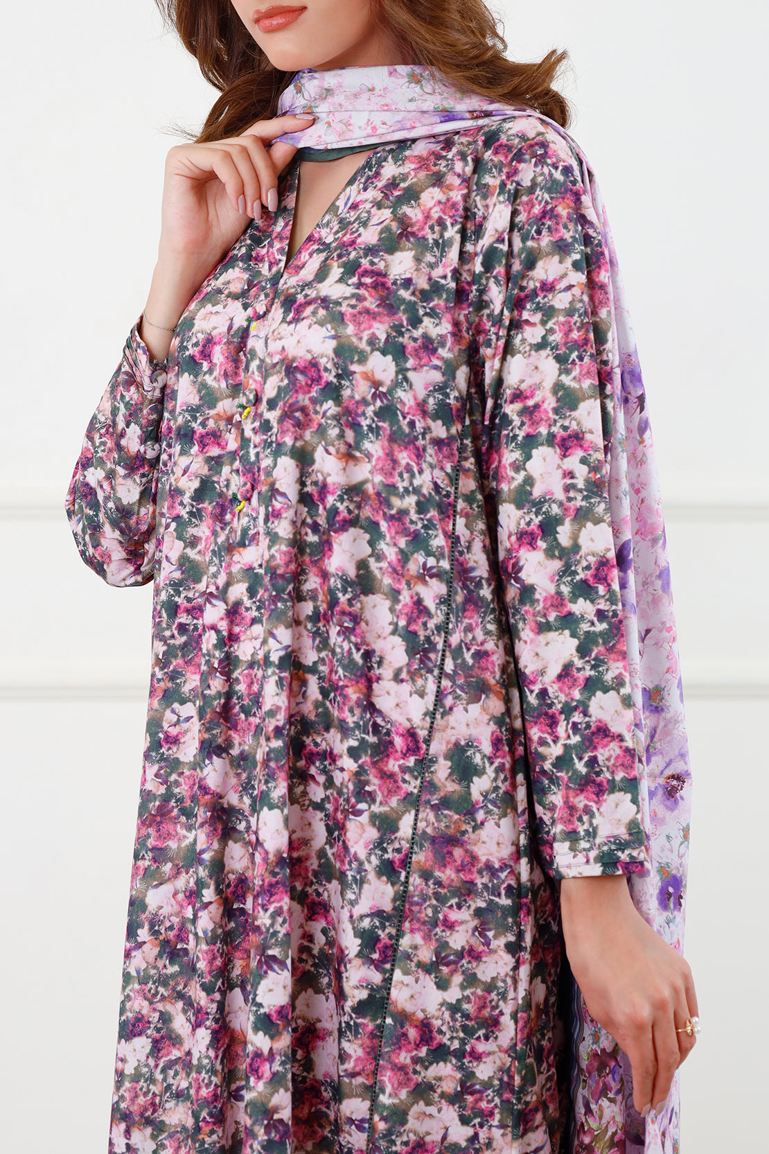 Printed Slub Cotton Stitched Shirt76696