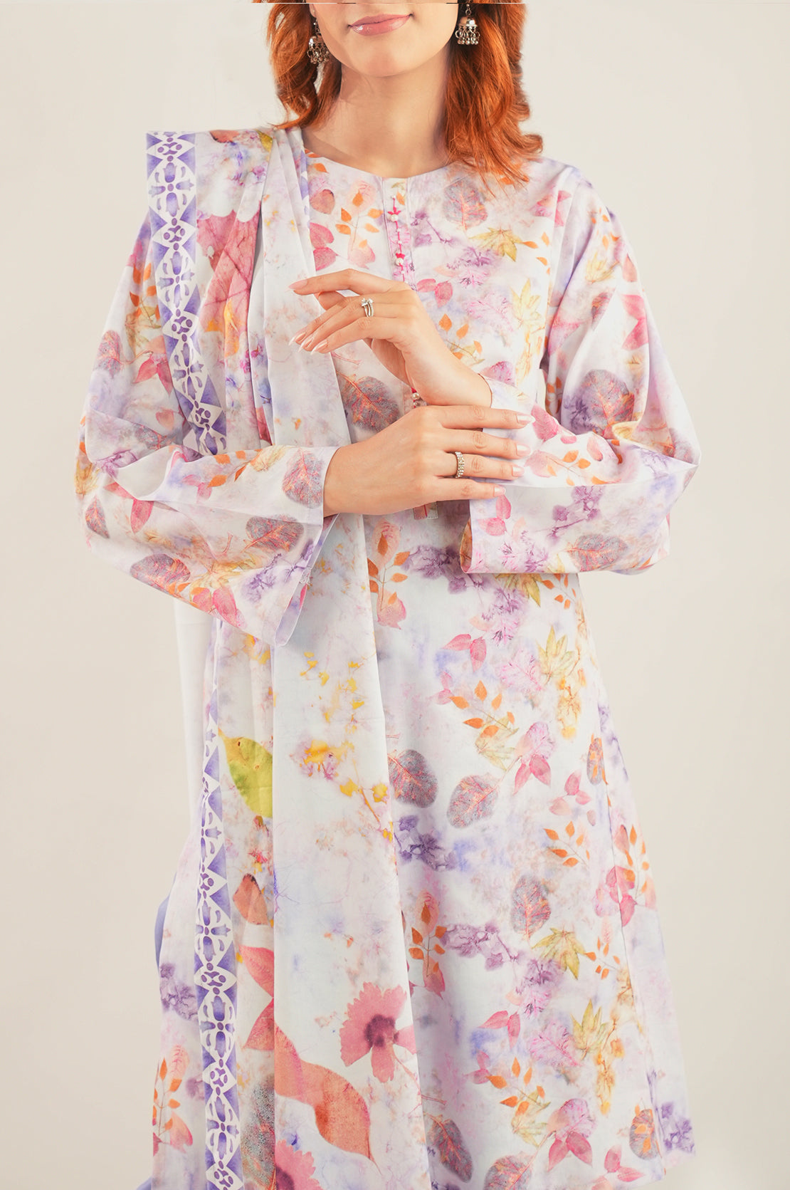 Printed Soft Cotton Stitched 3 Piece75215