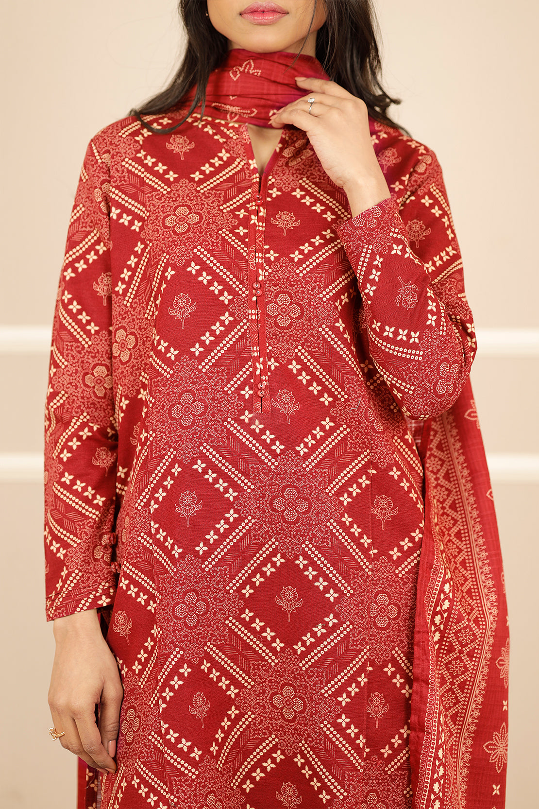 Printed Khaddar Stitched 2 Piece (Shirt/Trouser)75124