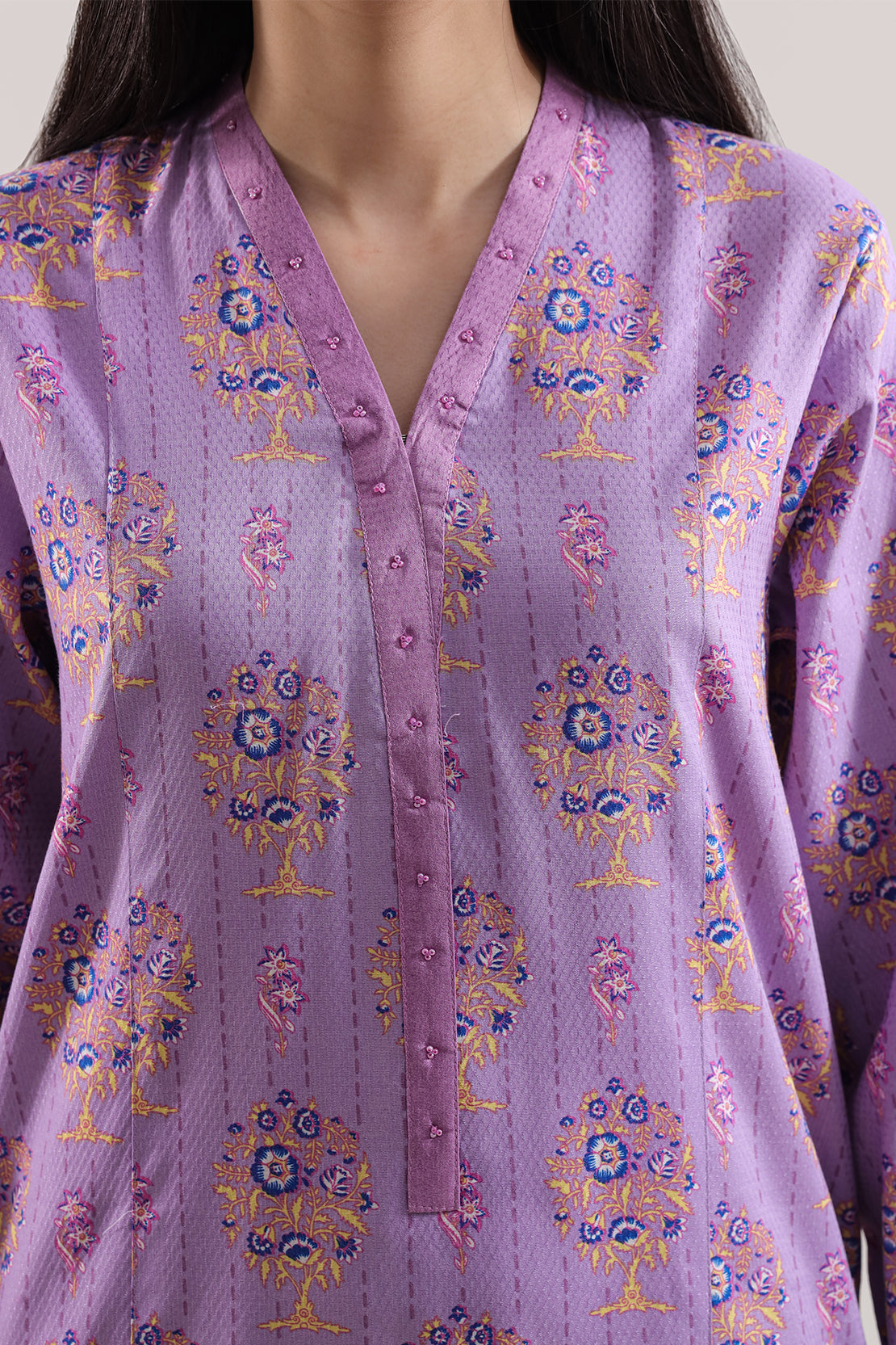 Printed Fancy Jacquard Khaddar Stitched Shirt76486