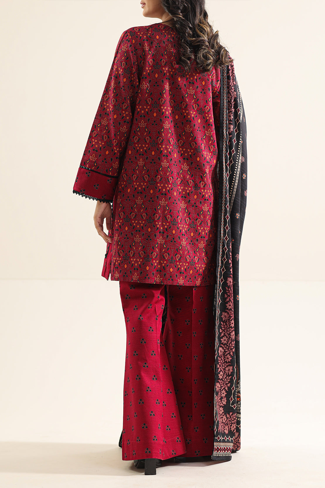 Printed Khaddar Stitched 2 Piece (Shirt/Dupatta)78447