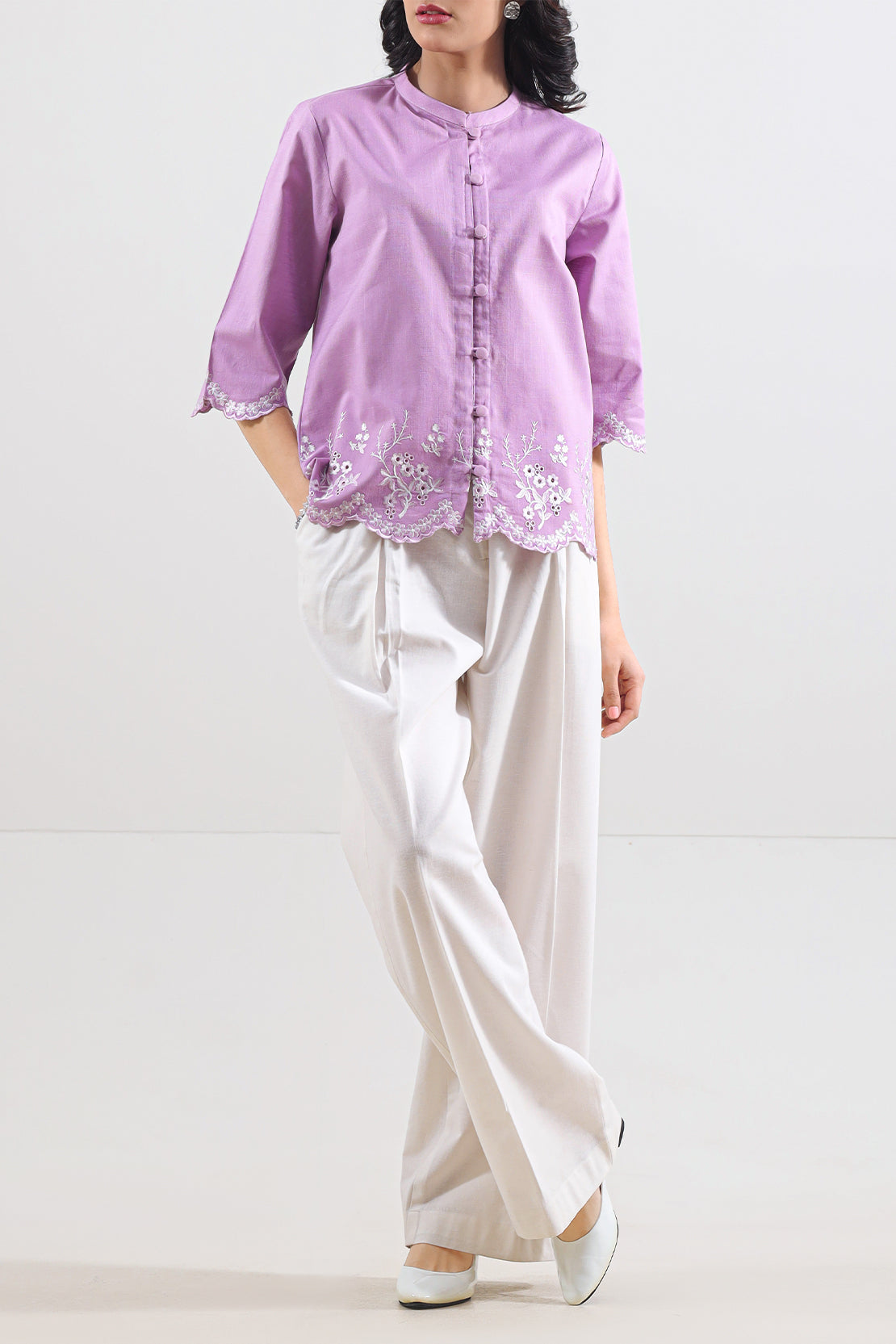 Cross Hatch Solid Emb Stitched Shirt100507