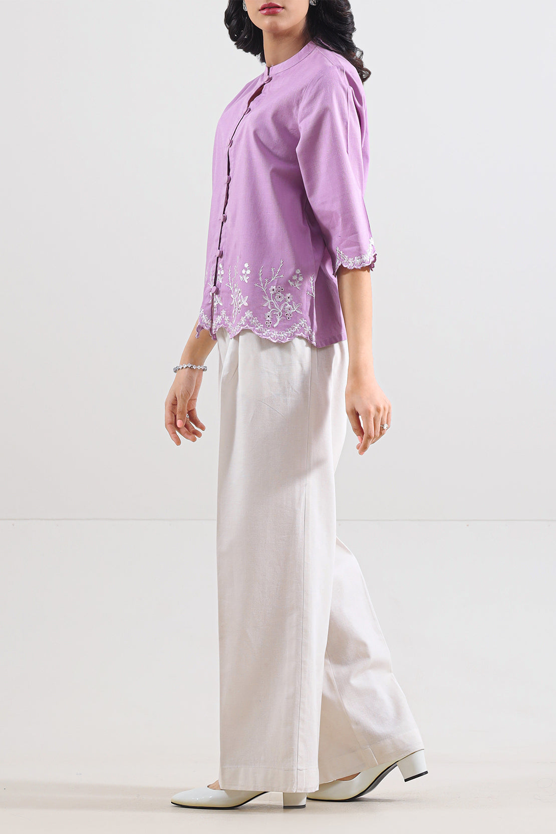 Cross Hatch Solid Emb Stitched Shirt100507