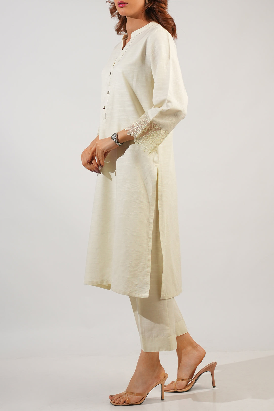Solid Embroidered Khaddar Stitched Shirt83098