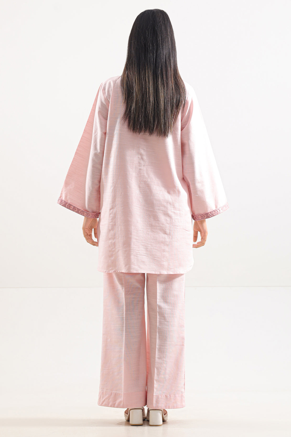 Solid Embroidered Linen Stitched 2 Piece (Shirt/Trouser)85095