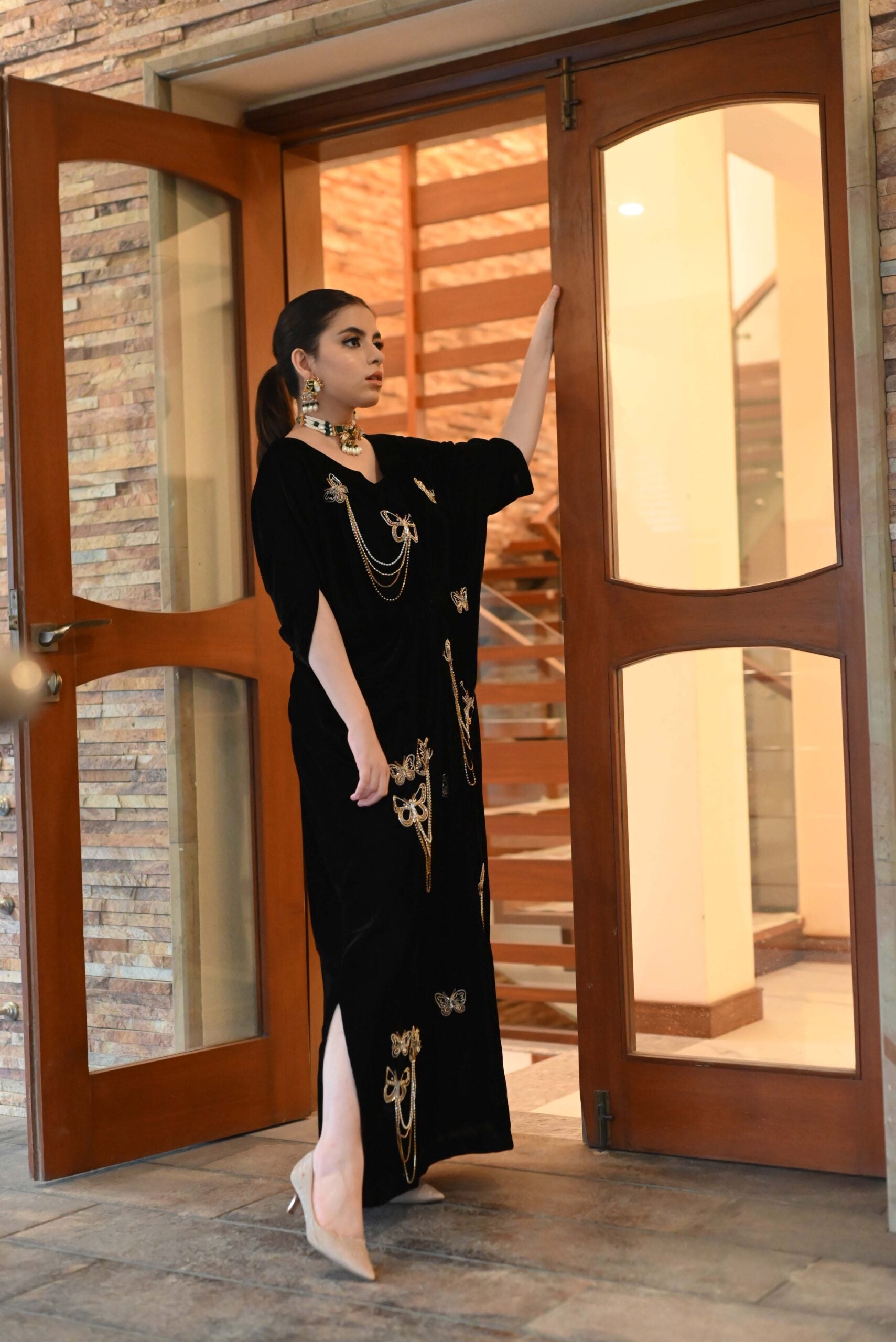 Black Velvet Kaftan