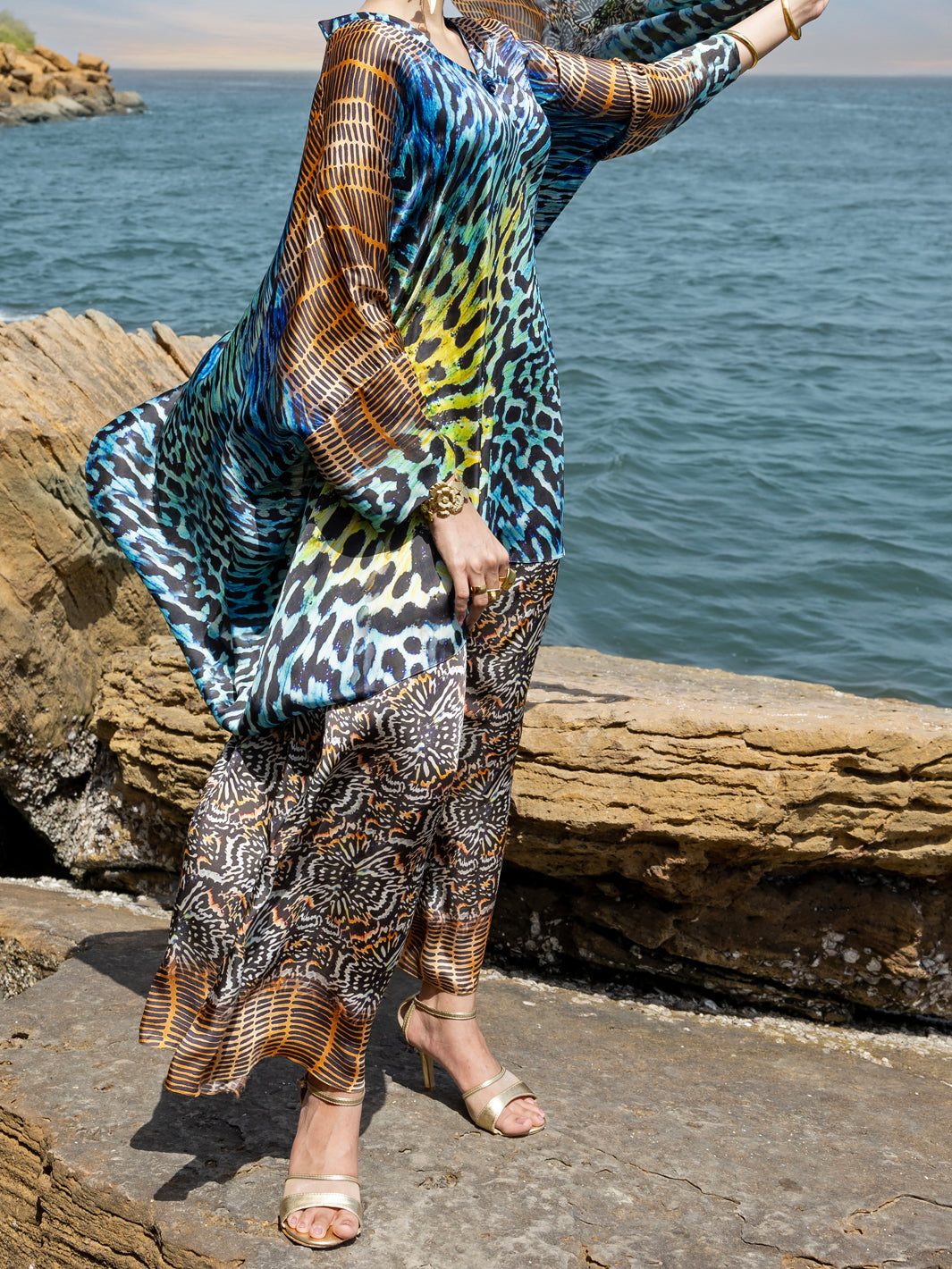 Multicolor Chamois Silk Formal Stitched 3PC - AL-3PS-SS-LS-605