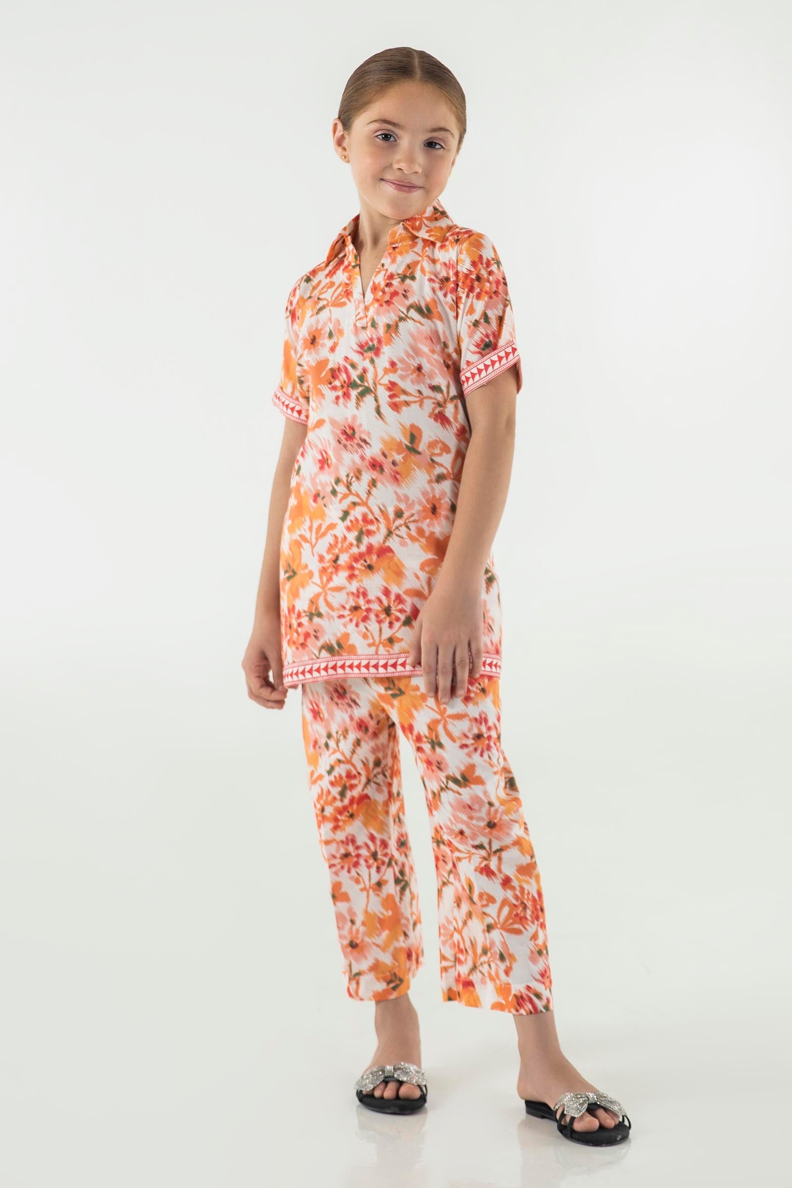 Stitched Kids Multi Printed Shirt + Culotte