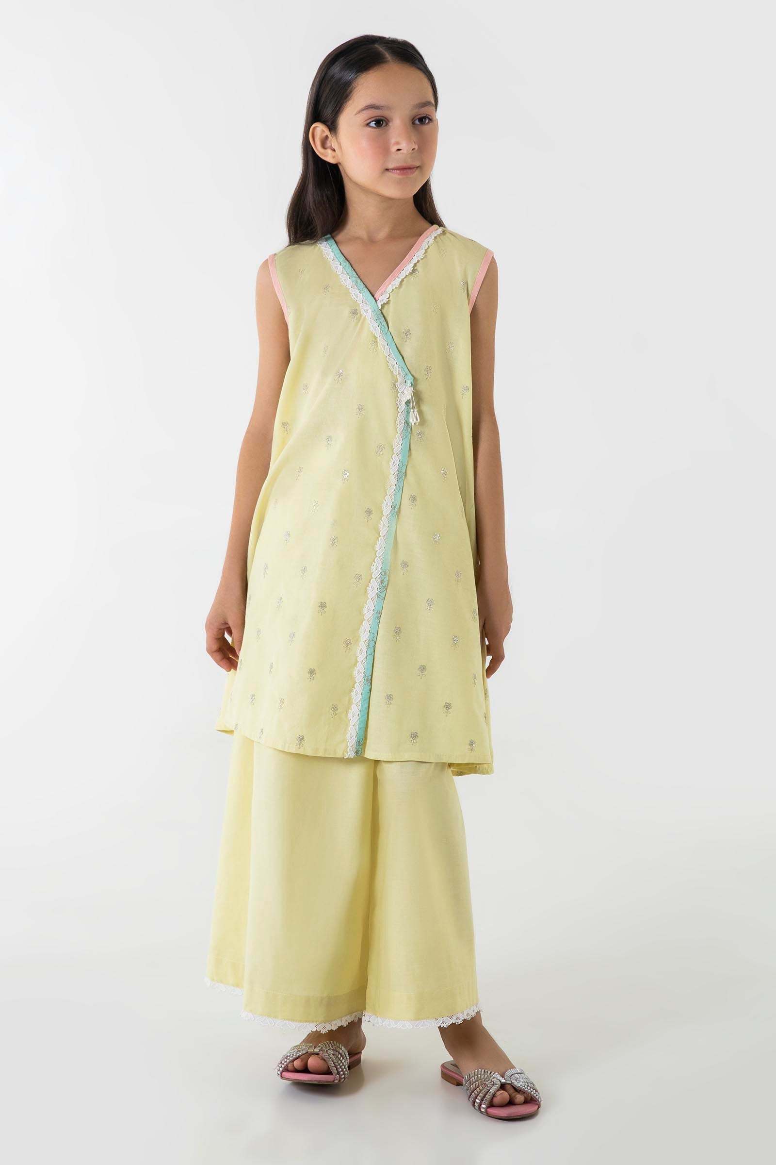 Stitched Embroidered Lawn Shirt + Flared Pant