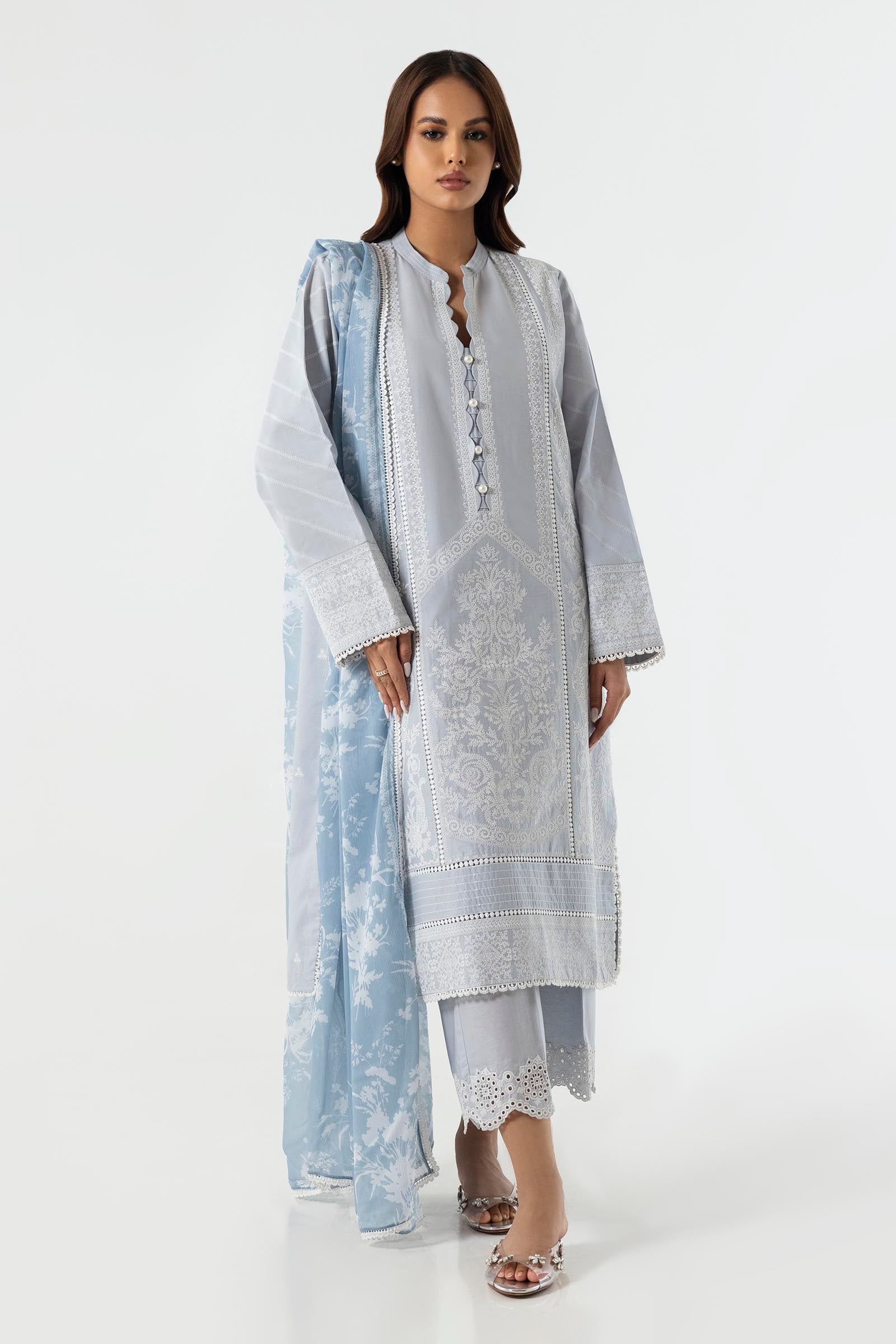 Stitched Basic Lawn Shirt + Culotte