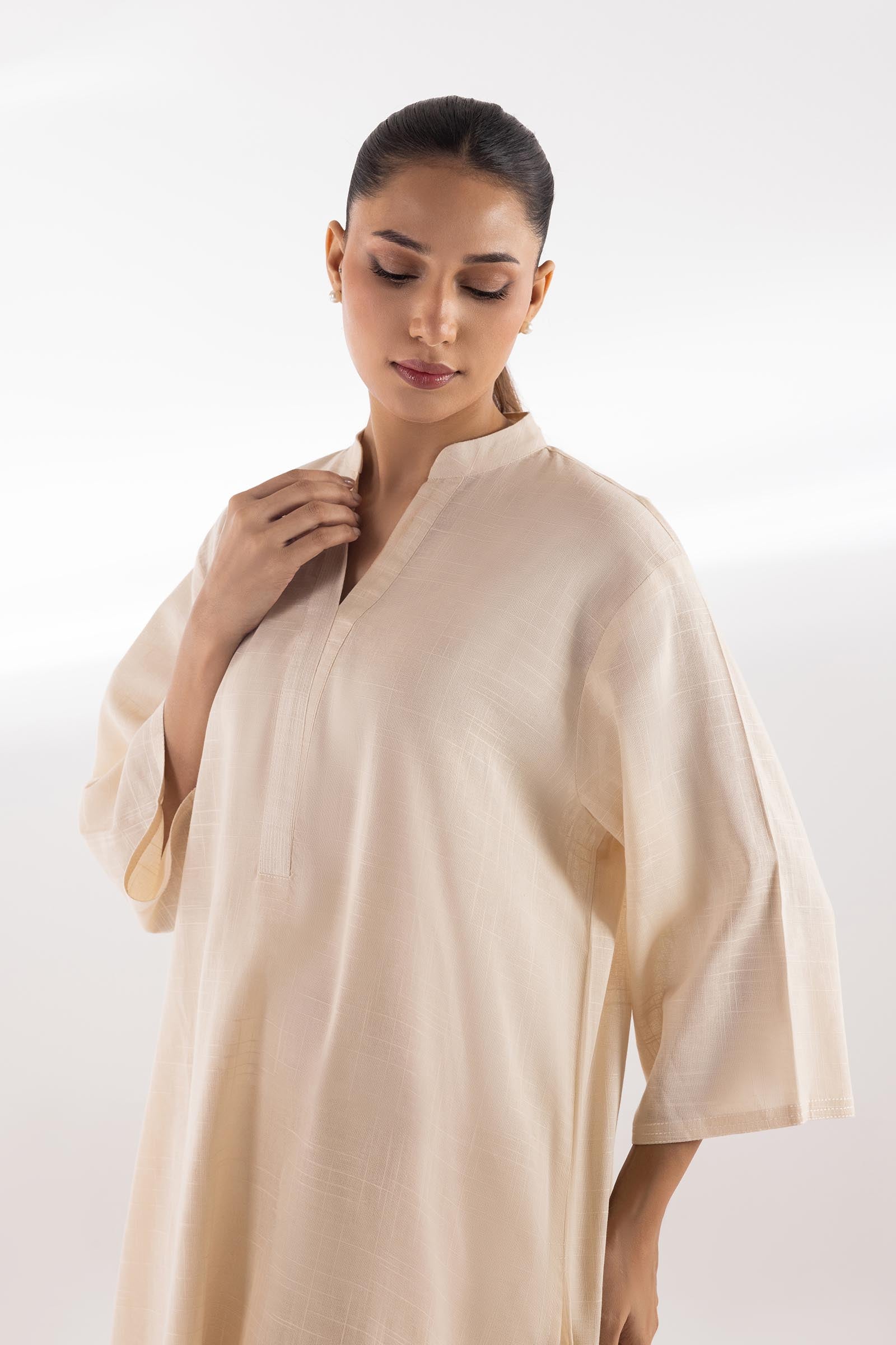 Stitched Dyed Blended Shirt + Boot Cut Pants