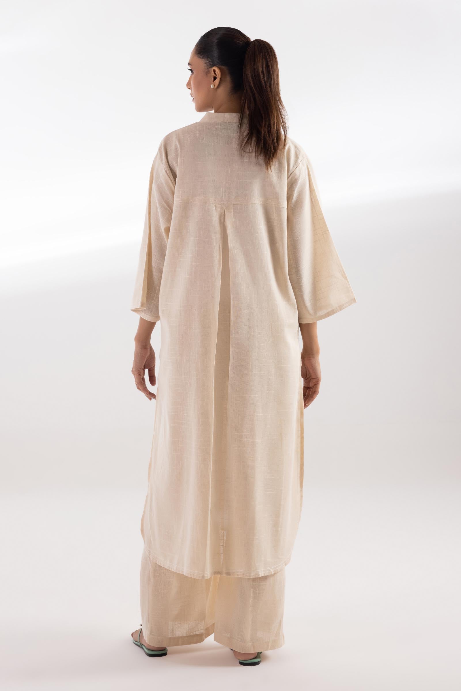 Stitched Dyed Blended Shirt + Boot Cut Pants