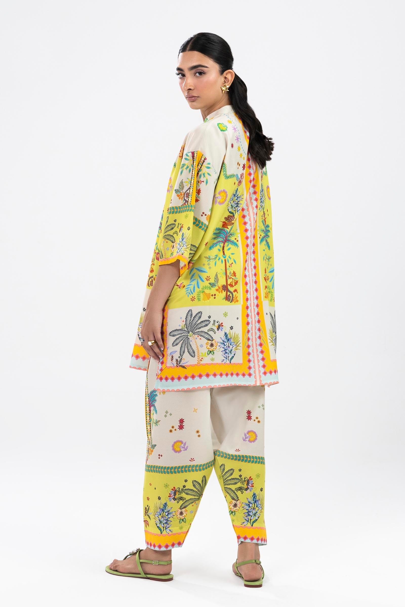 Stitched Printed Cambric Shirt + Skinny Shalwar