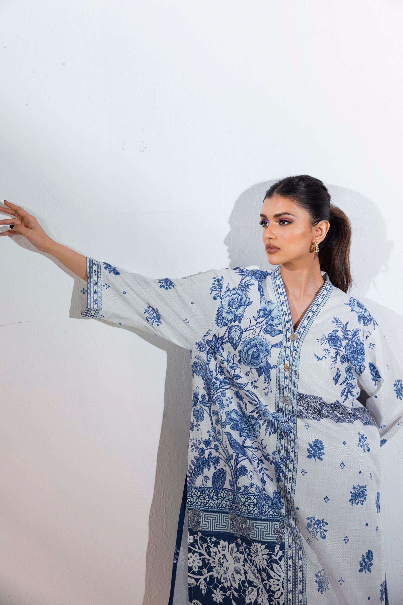 Stitched Blended Jacquard Shirt + Culotte