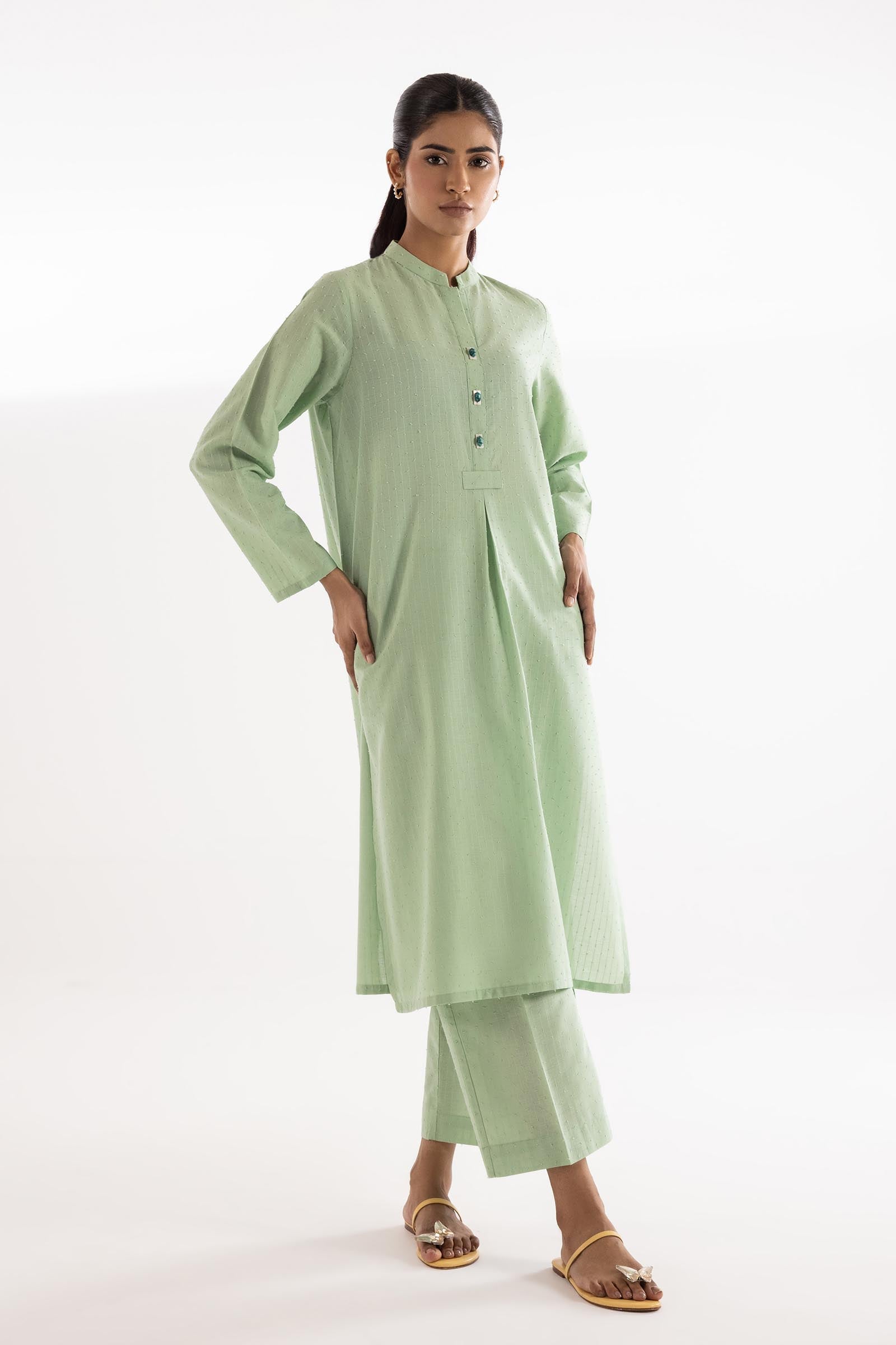 Stitched Dyed Cotton Brochia Set