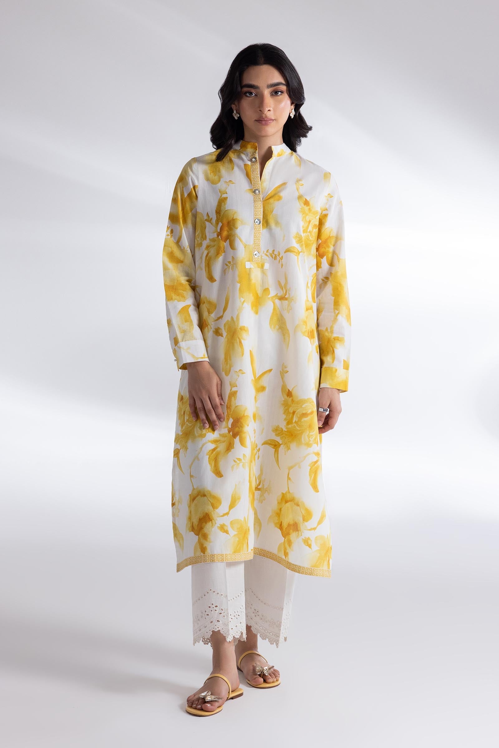 Stitched Printed Slub Shirt