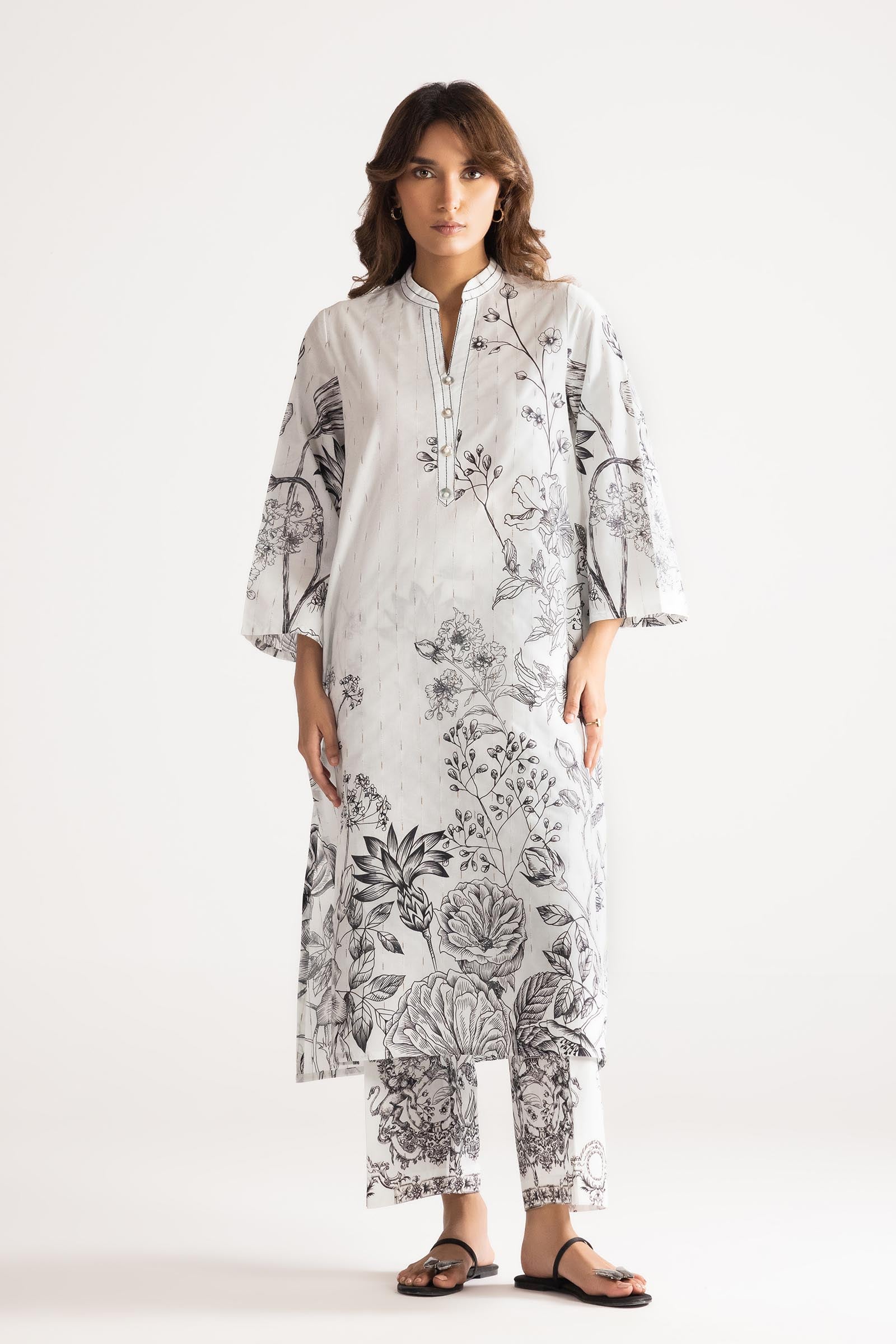 Stitched Printed Textured Shirt