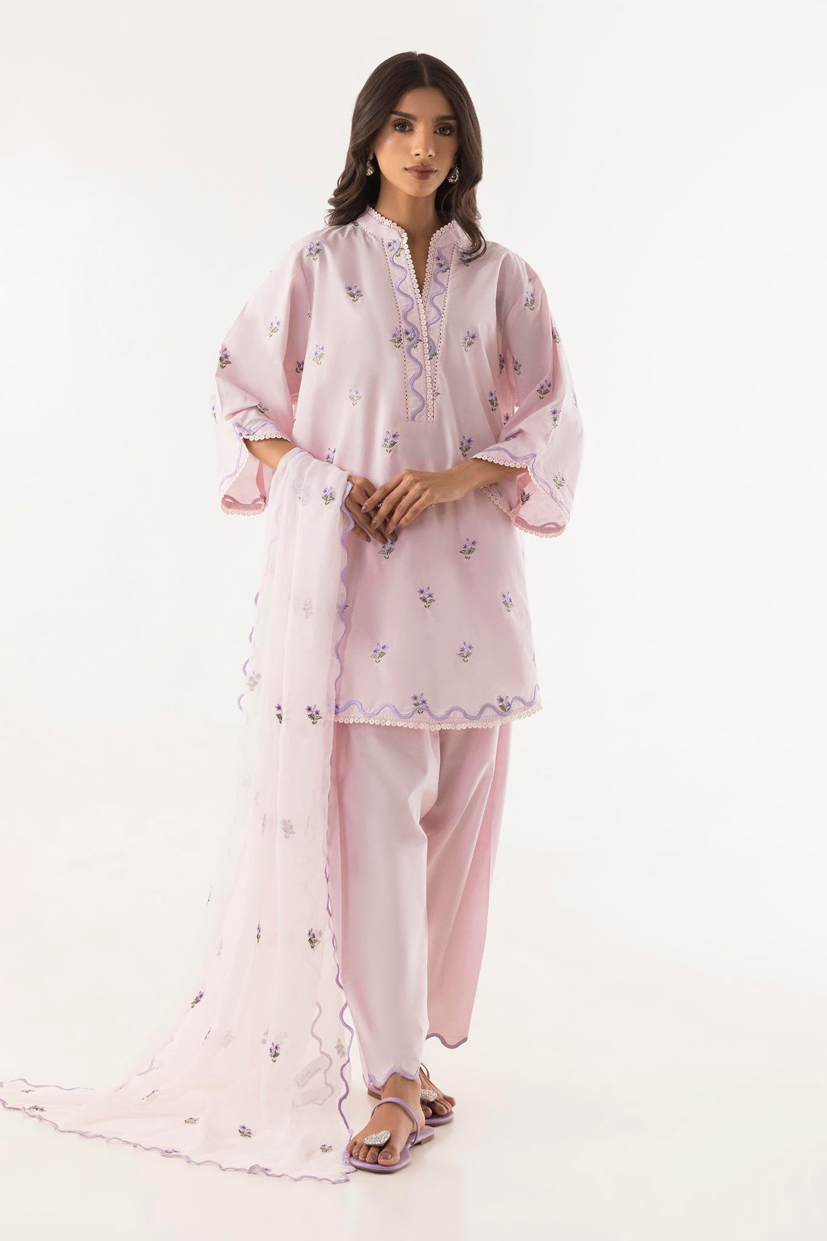Stitched Embroidered Chiffon Dupatta
