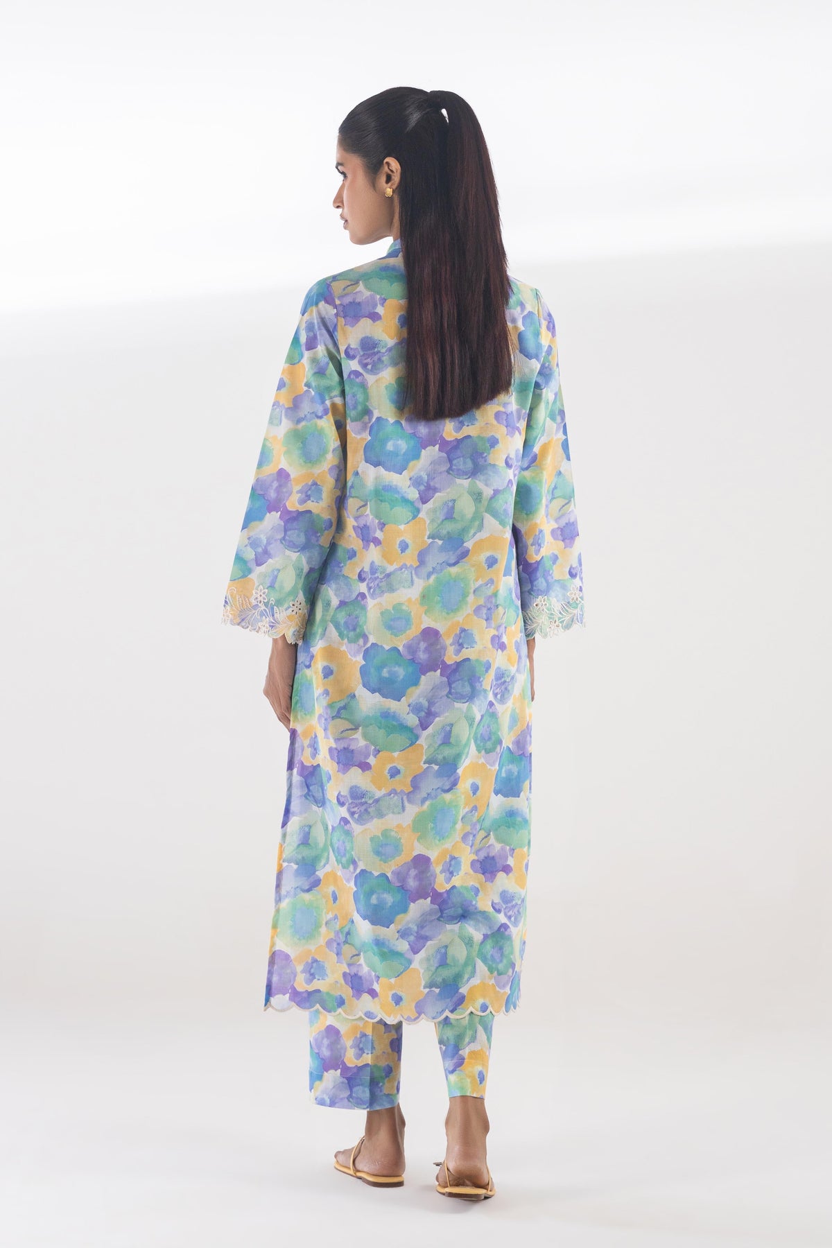 Stitched Embroidered Lawn Culotte