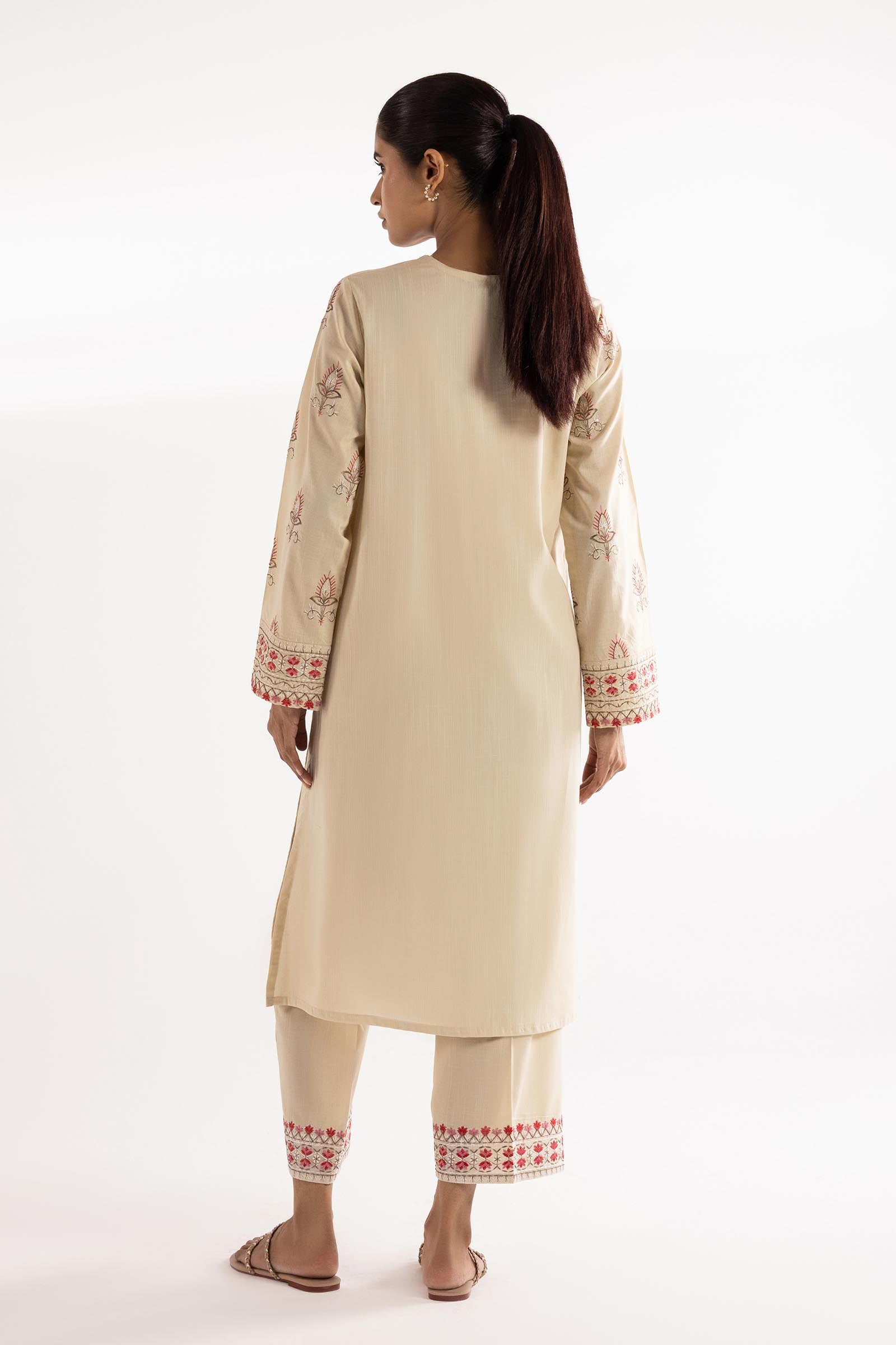 Stitched Lawn Embroidered Shirt + Culotte