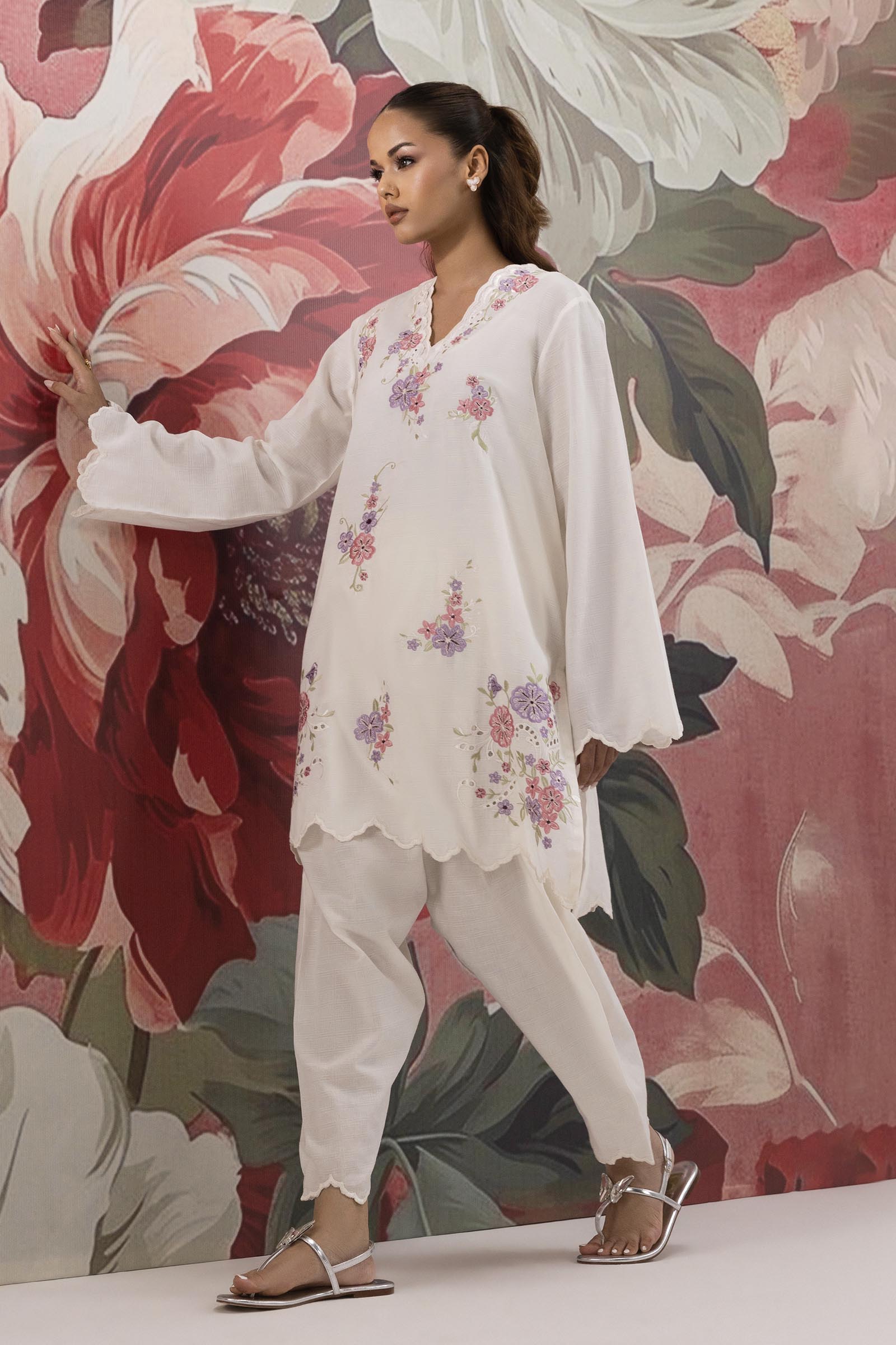 Stitched Cotton Embroidered Shirt + Shalwar