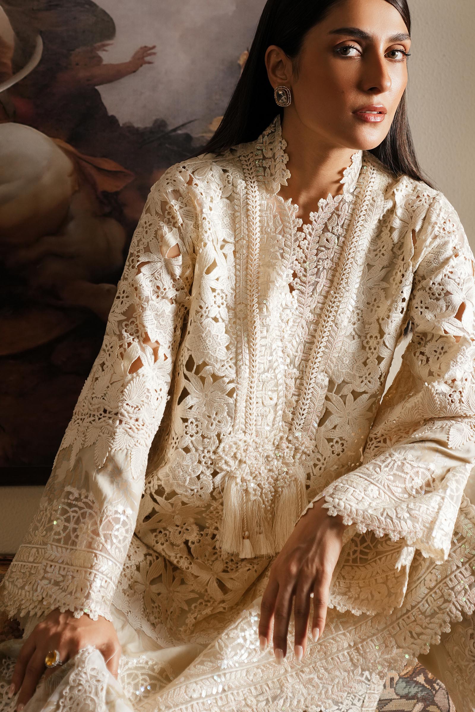 Stiched Raw Silk Shirt + Culotte + Dupatta