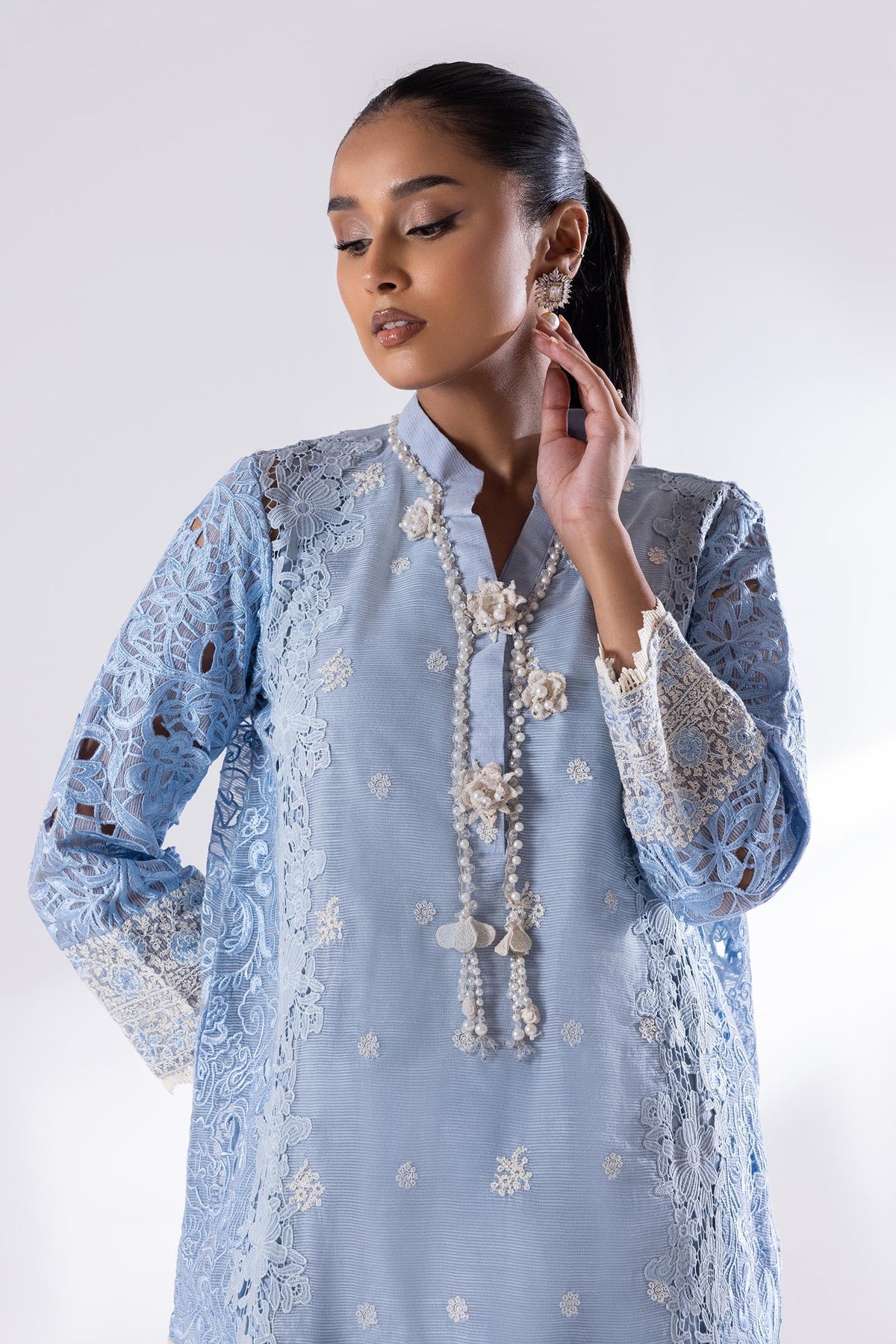 Stitched Cotton Slub Embroidered Set